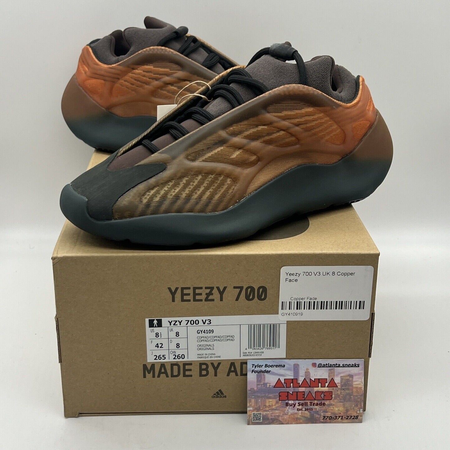 Size 8.5 - adidas Yeezy 700 V3 Copper Fade Brand New Og All Brown Ds Sneaker