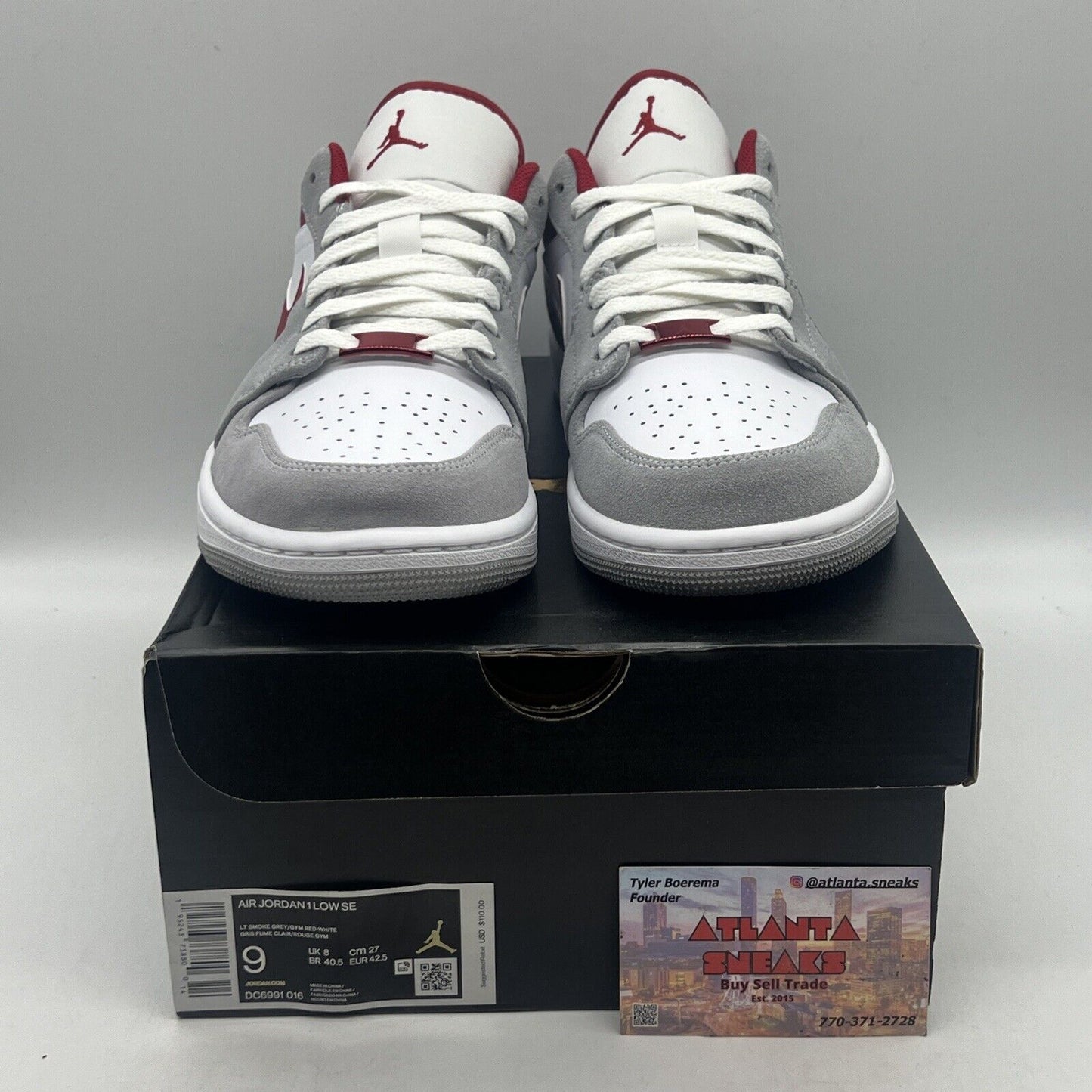 Size 9 - Jordan 1 Light Smoke Gray Gym Red 2021 Brand New Og All