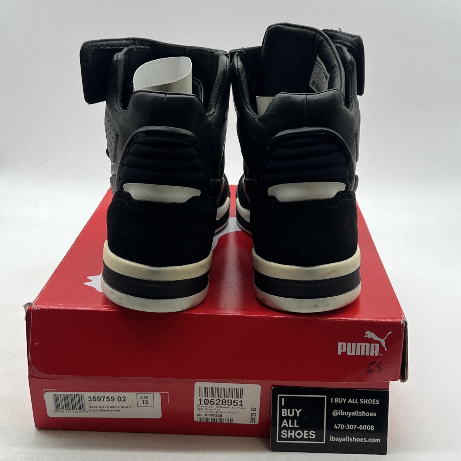 Size 13 - PUMA Move Mid x Alexander McQueen Black/Black-White (359759-02)