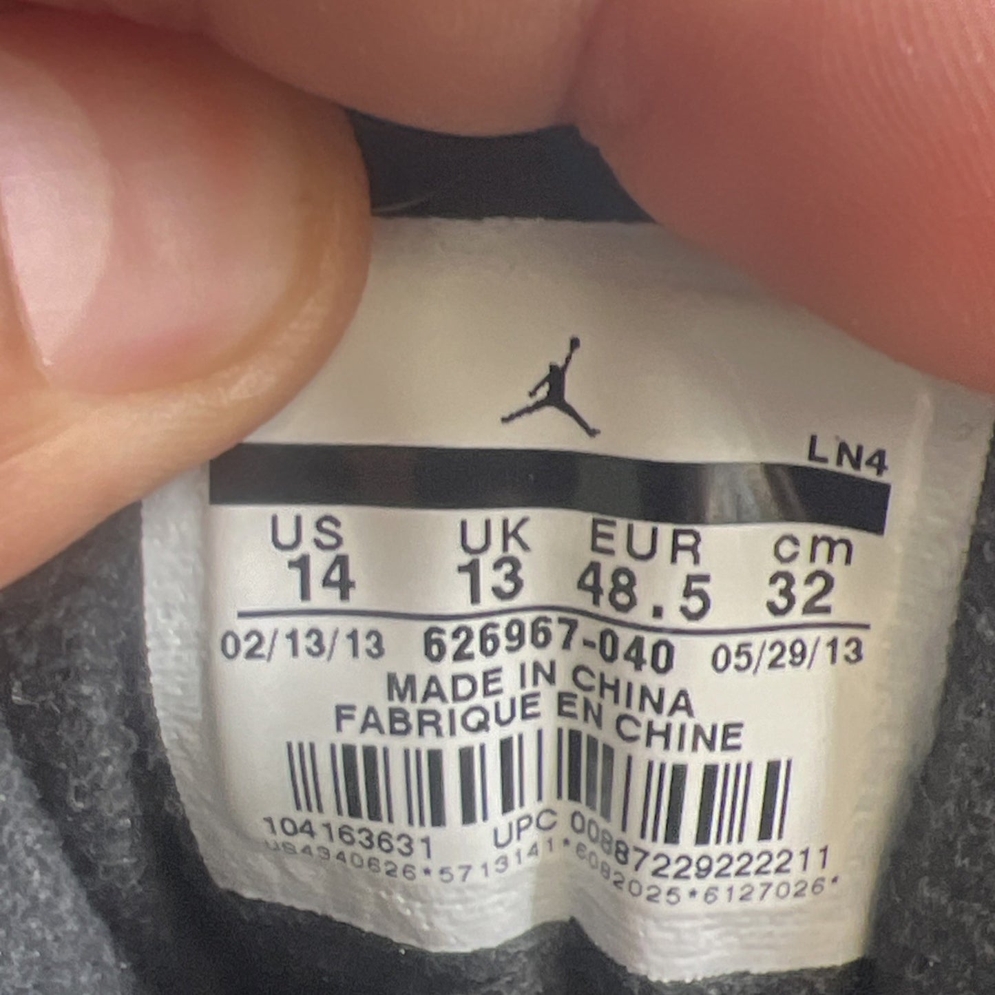 Size 14 - Air Jordan 3 Retro Fear Pack (626967-040)