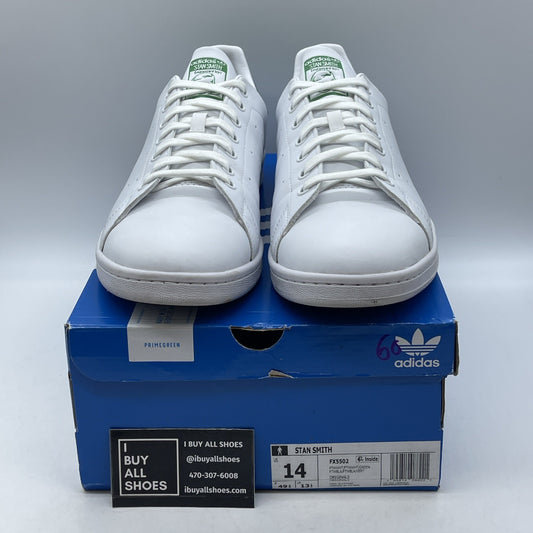 Size 14 - adidas Stan Smith White Green Leather (FX5502)