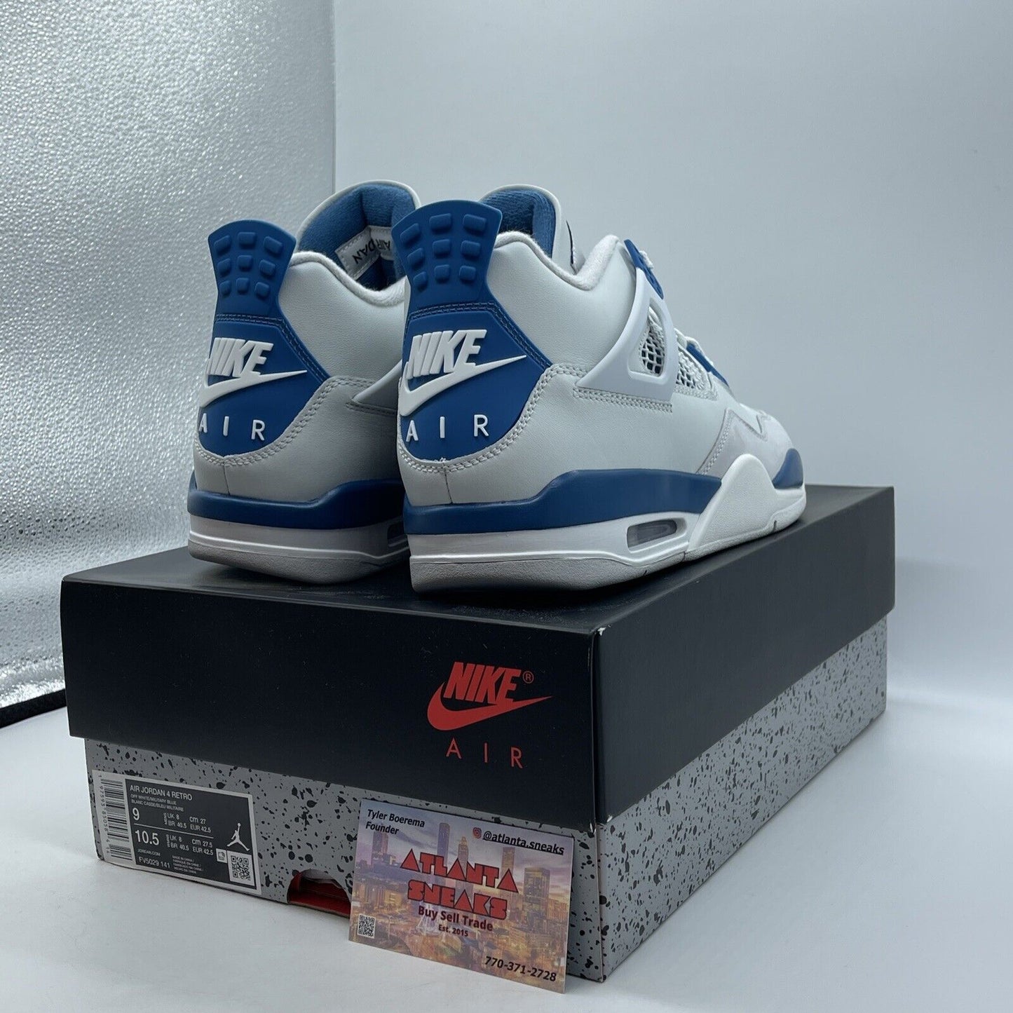 Size 9 - Air Jordan 4 Retro 2024 Military Blue White Leather (FV5029-141)