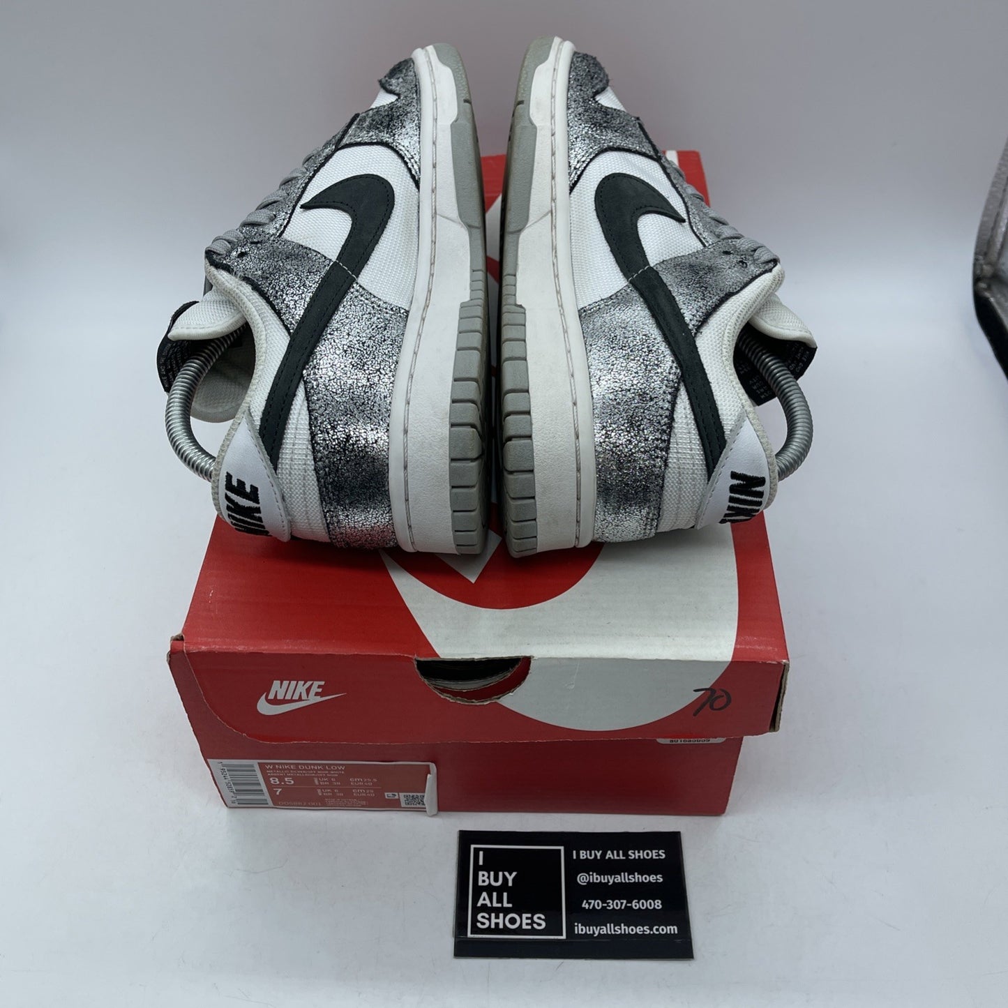 Size 8.5W - Nike Dunk Low Golden Gals Silver White Leather (DO5882-001)