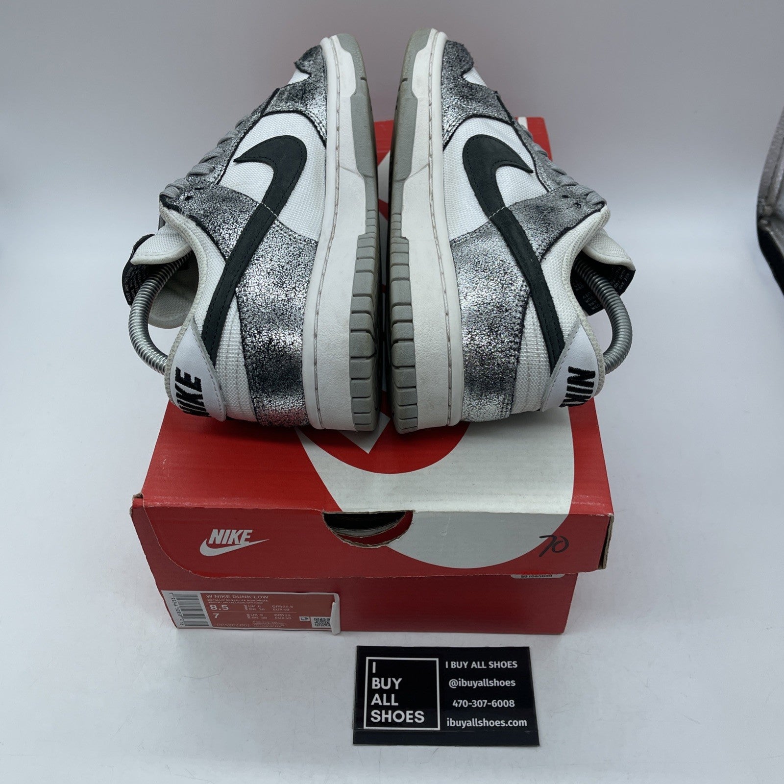 Size 8.5W - Nike Dunk Low Golden Gals Silver White Leather (DO5882-001)