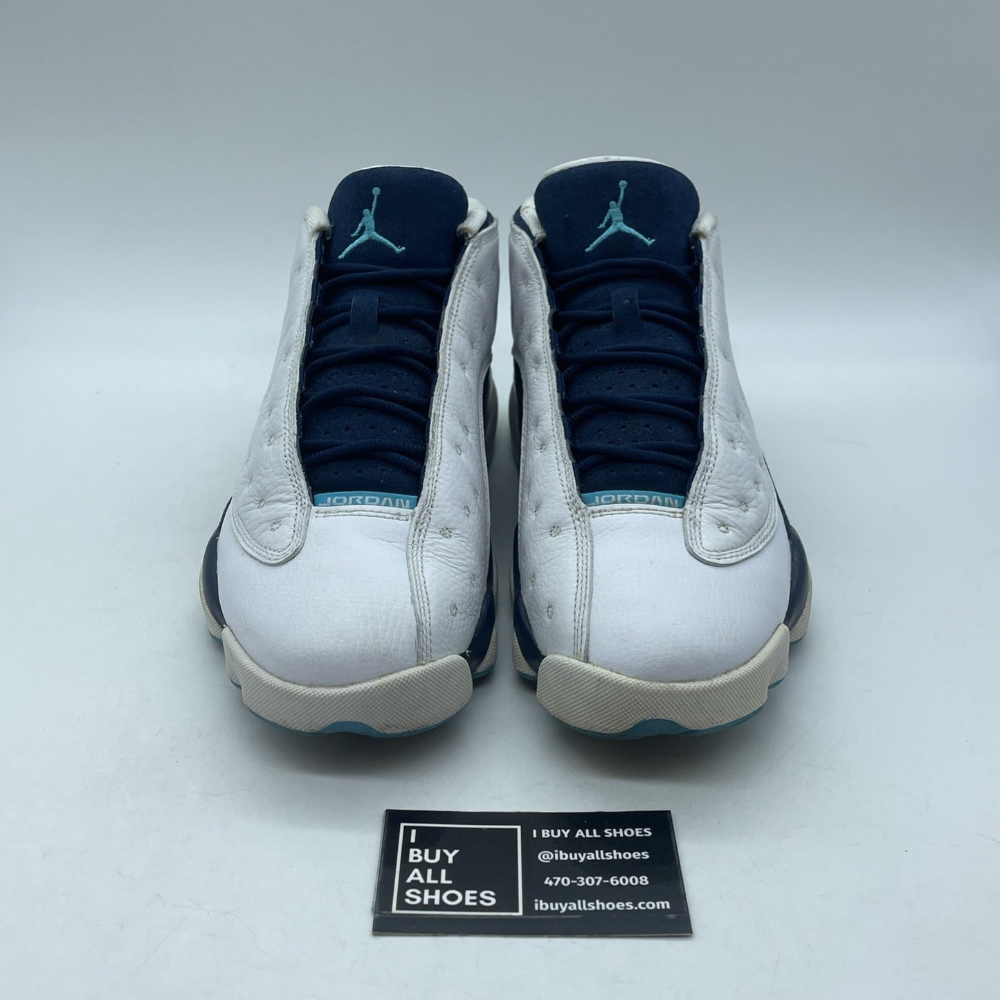 Size 9 - Air Jordan 13 Low Hornets Blue White Suede Leather (310810-107)
