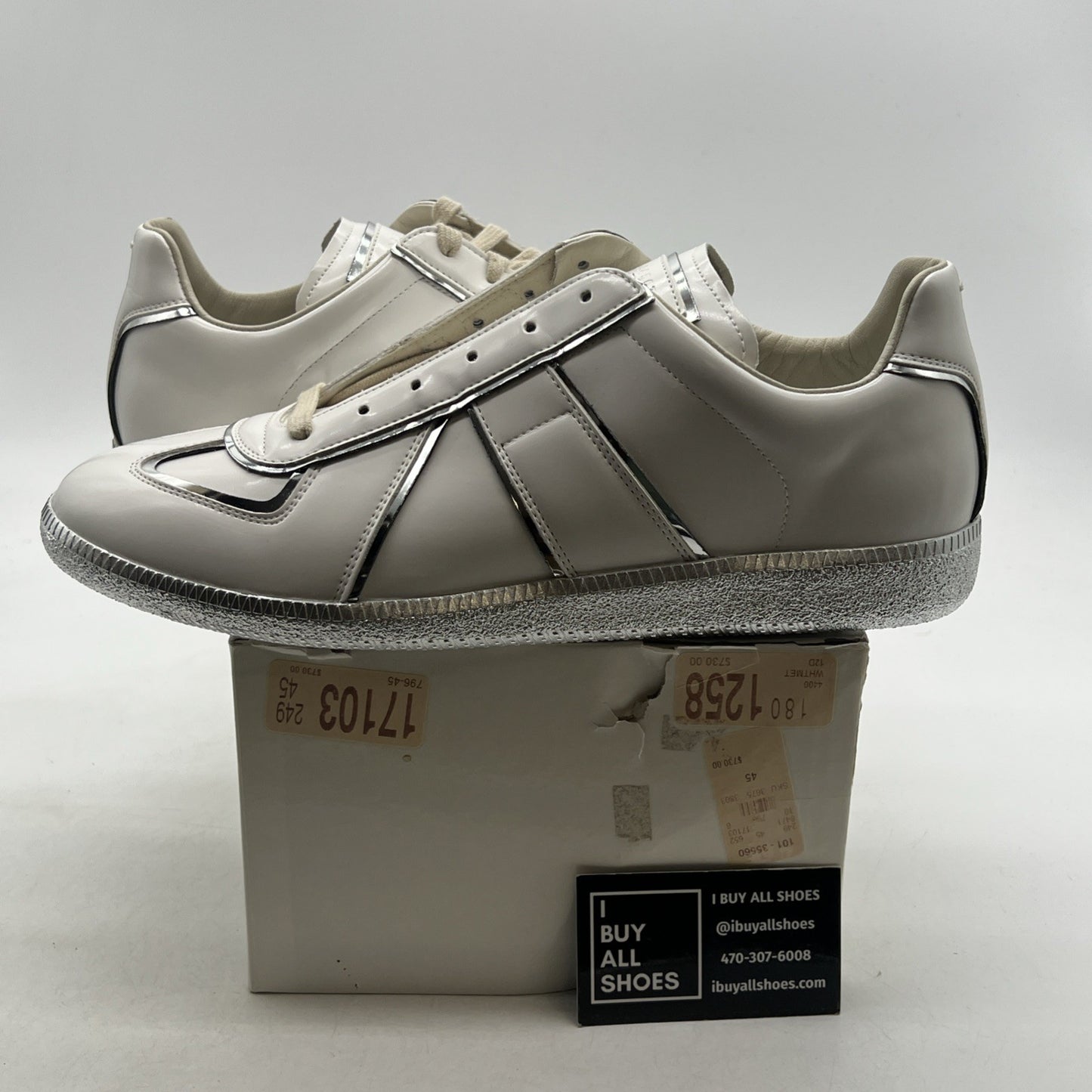 Size 45 - MAISON MARGIELA 22 low silver sole sneakers