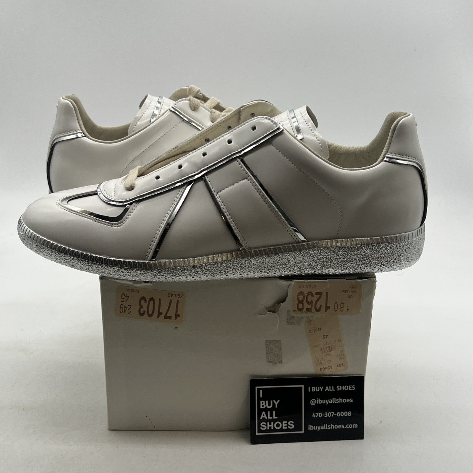 Size 45 - MAISON MARGIELA 22 low silver sole sneakers