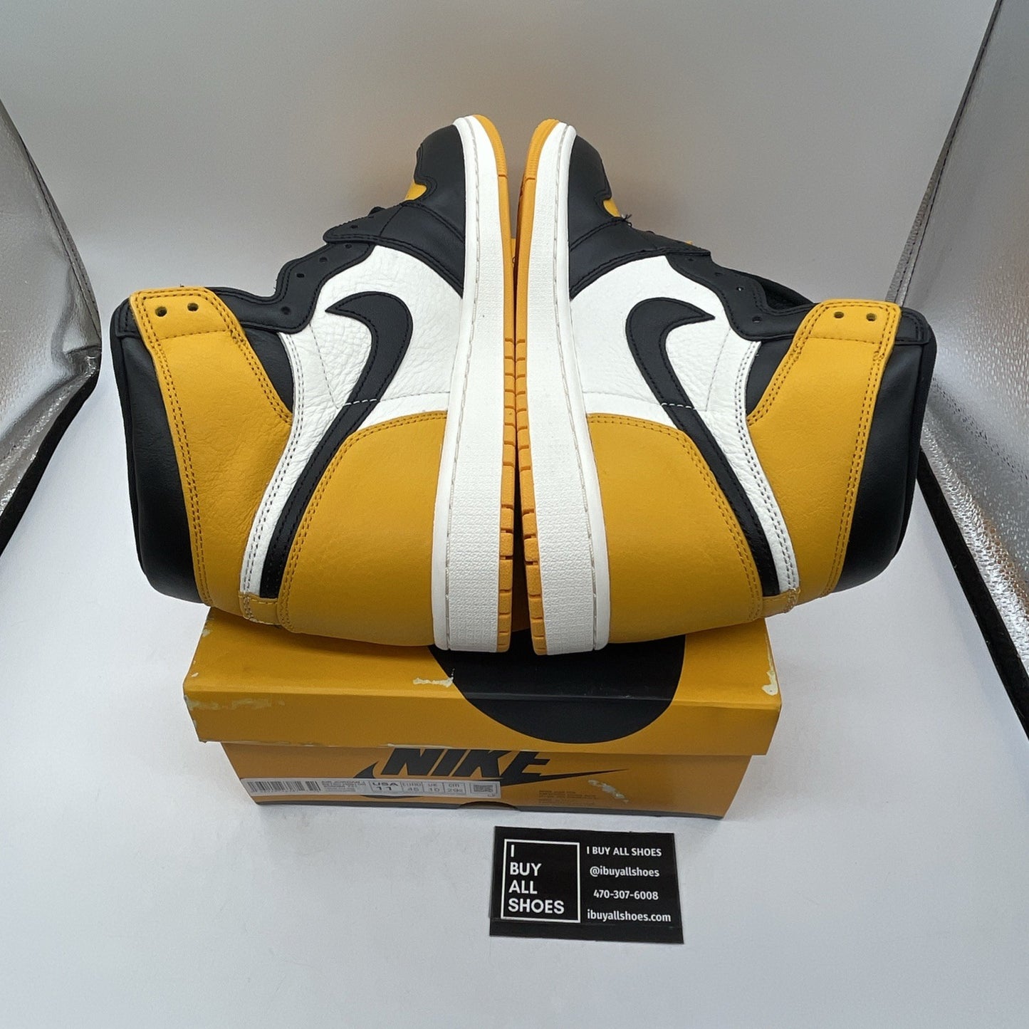 Size 11 - Air Jordan 1 Retro OG High Yellow Toe Black White (555088-711)