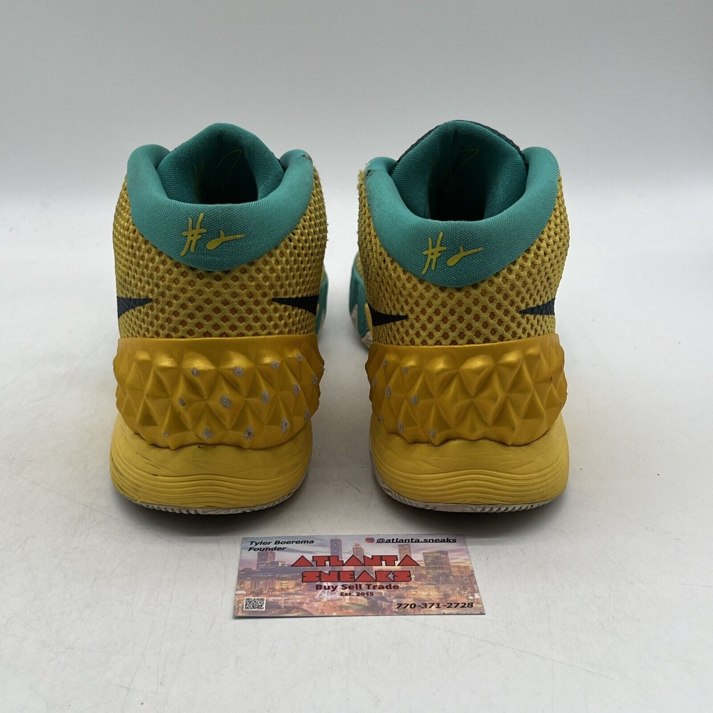 Size 13 - Nike Kyrie 1 Letterman White Aqua Yellow (705277-737)