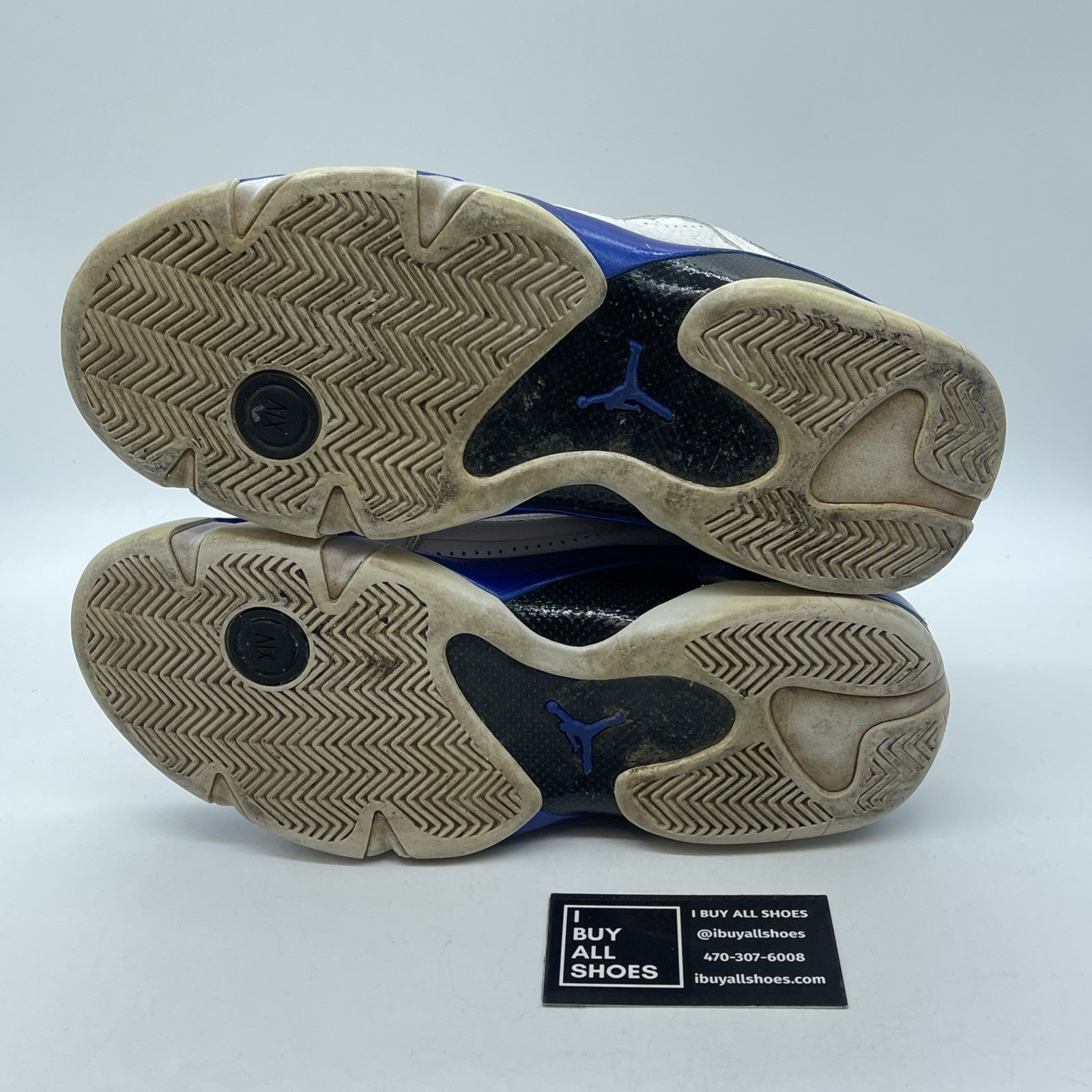 Size 9.5 - Air Jordan 14 Retro Hyper Royal Blue White Leather (487471-104)