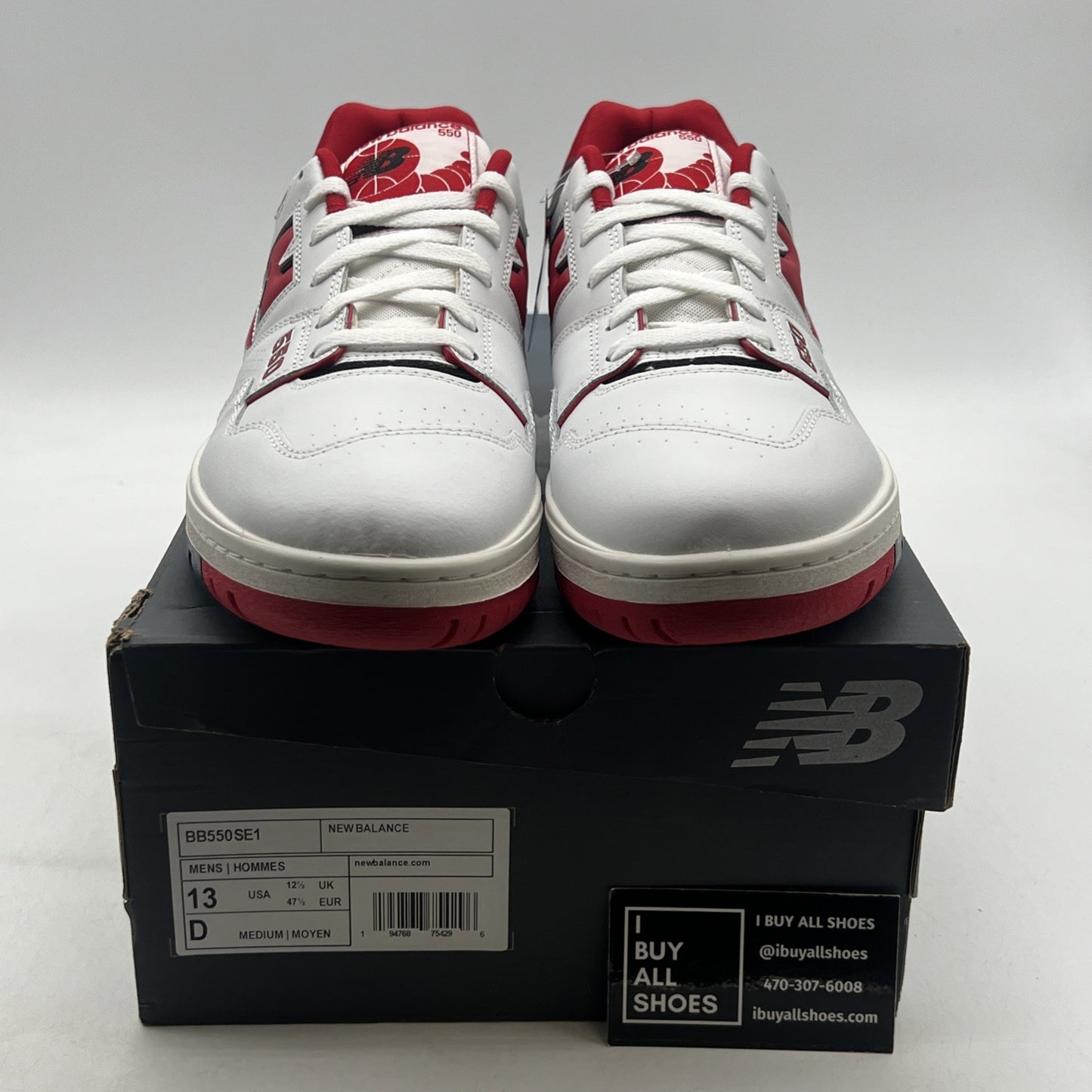 Size 13 - New Balance 550 White Team Red (BB550SE1)