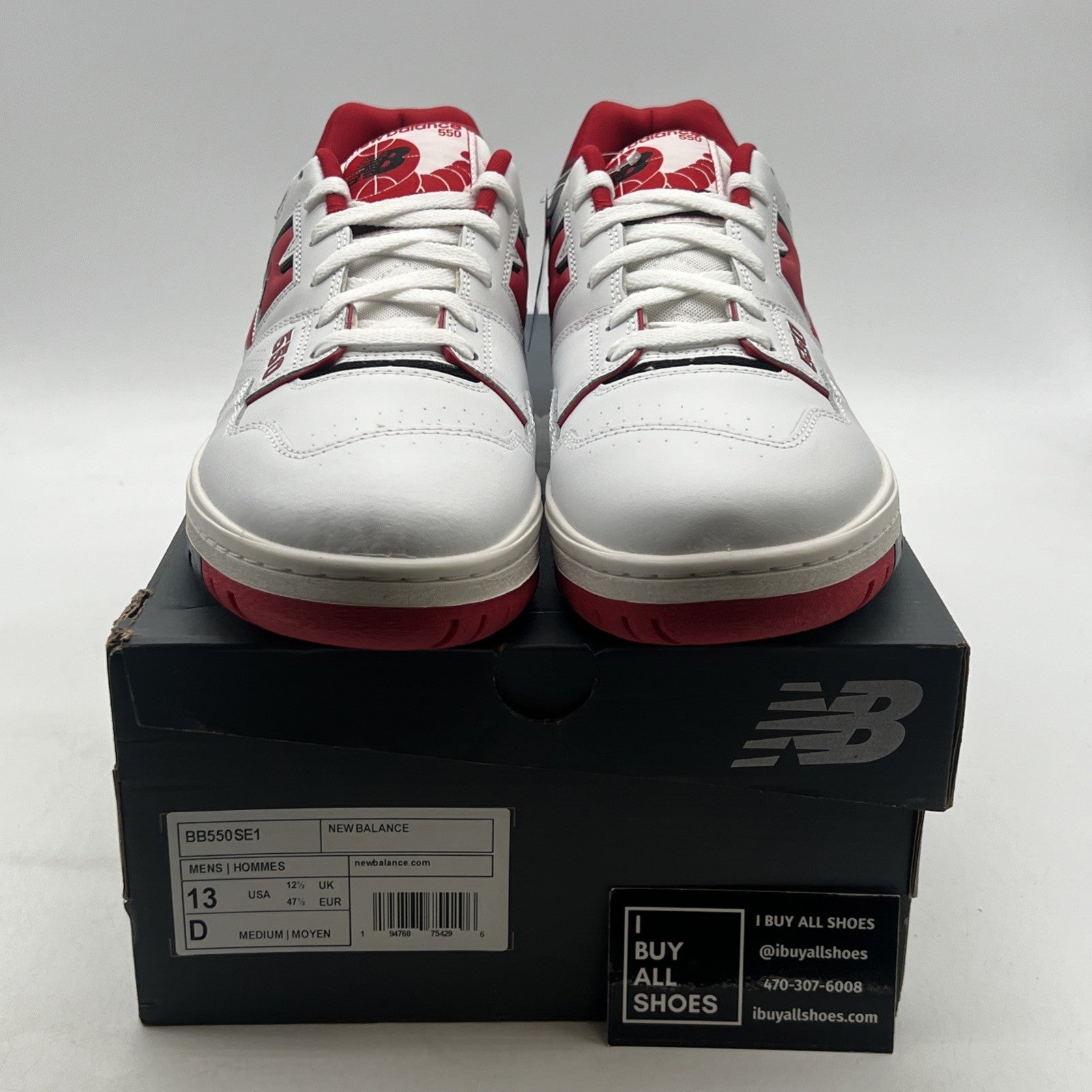 Size 13 - New Balance 550 White Team Red (BB550SE1)