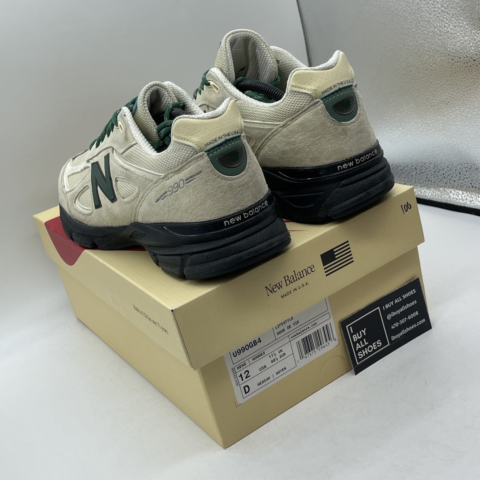Size 12 - New Balance Teddy Santis x 990v4 Made in USA Macadamia Nut Black