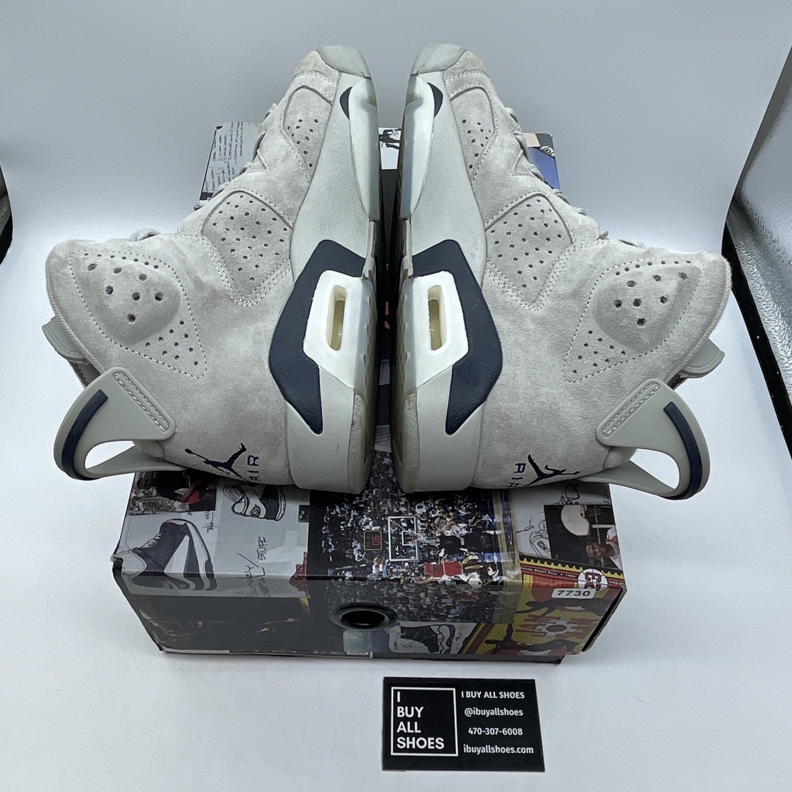 Size 7.5 - Jordan 6 Retro Mid Georgetown Grey Blue Suede (CT8529-012)