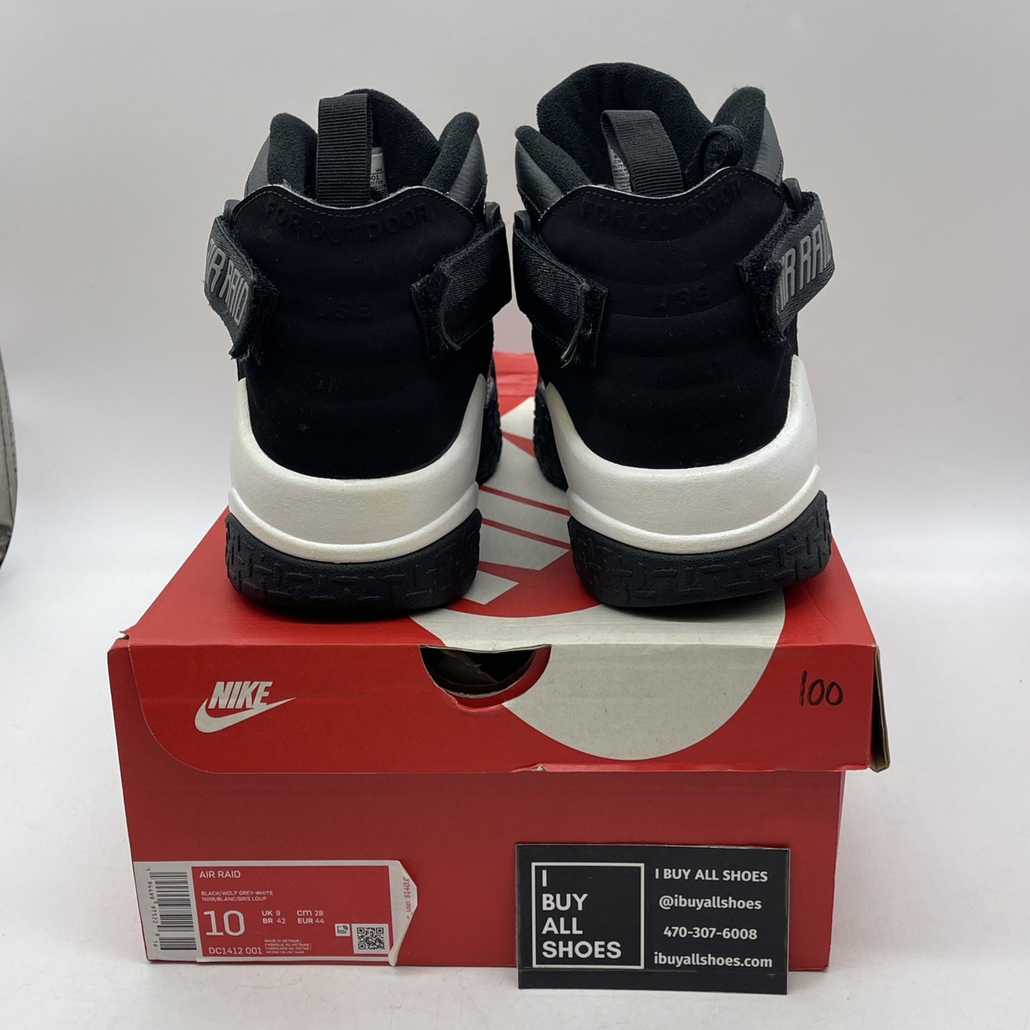 Size 10 - Nike Air Raid OG Black Grey (DC1412-001)
