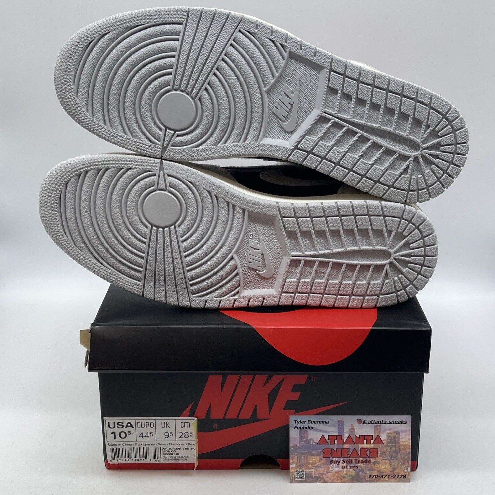 Size 10.5 - Air Jordan 1 Retro OG High Neutral Grey Black Suede (555088-018)