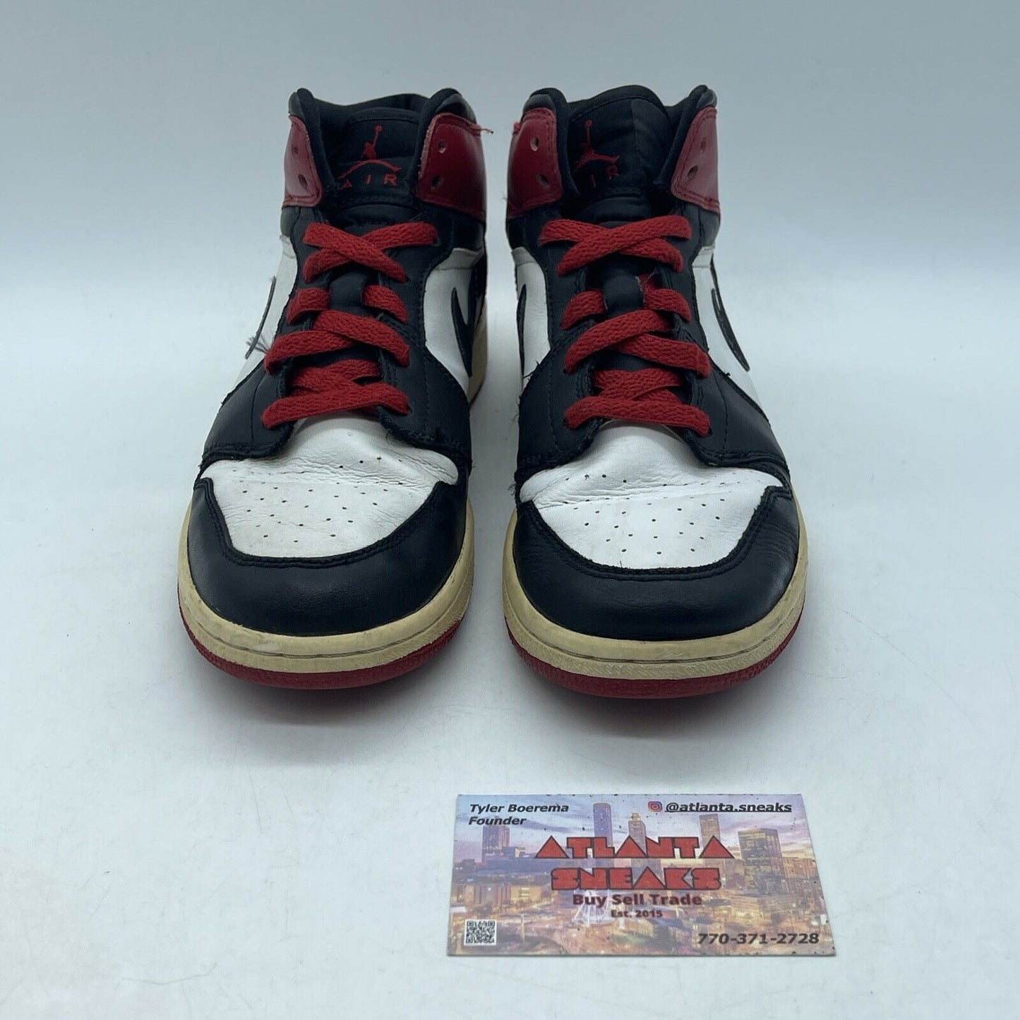 Size 5.5Y - Air Jordan 1 Retro Old Love White Red Black Leather (307383-102)