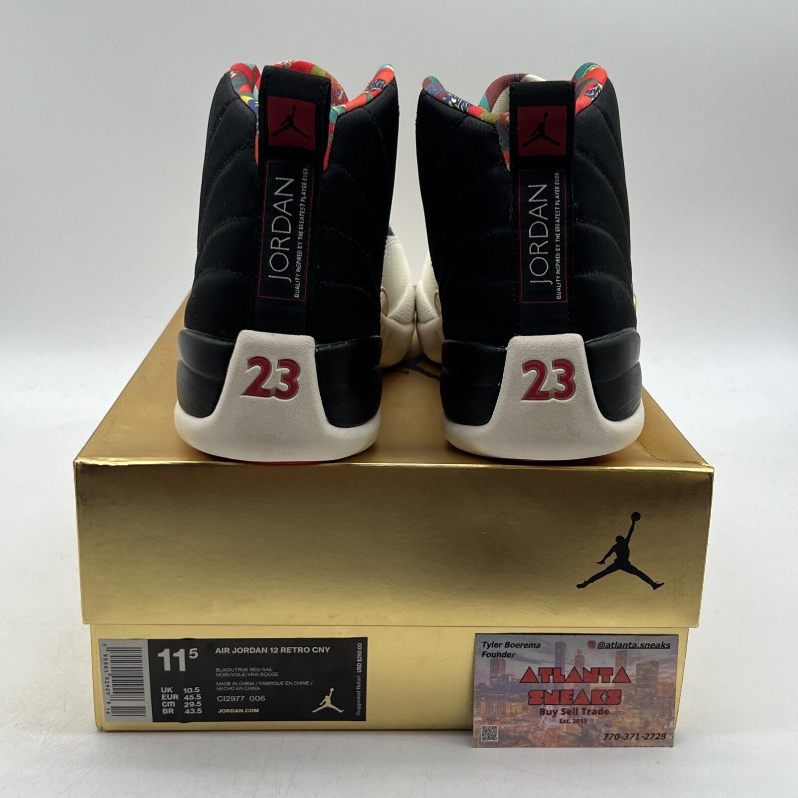 Size 11.5 - Air Jordan 12 Retro 2019 Chinese New Year White Black (CI2977-006)