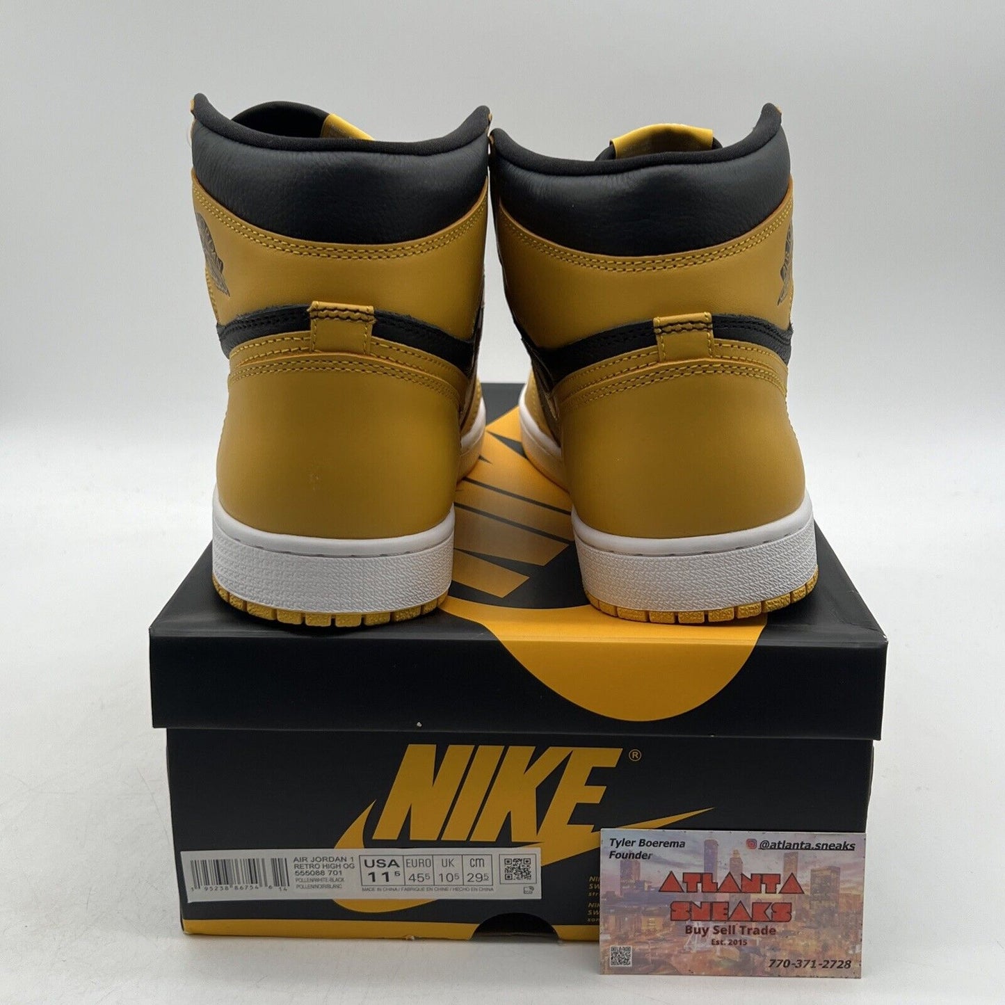 Size 11.5 - Jordan 1 Retro OG High Pollen Black Yellow White (555088-701)