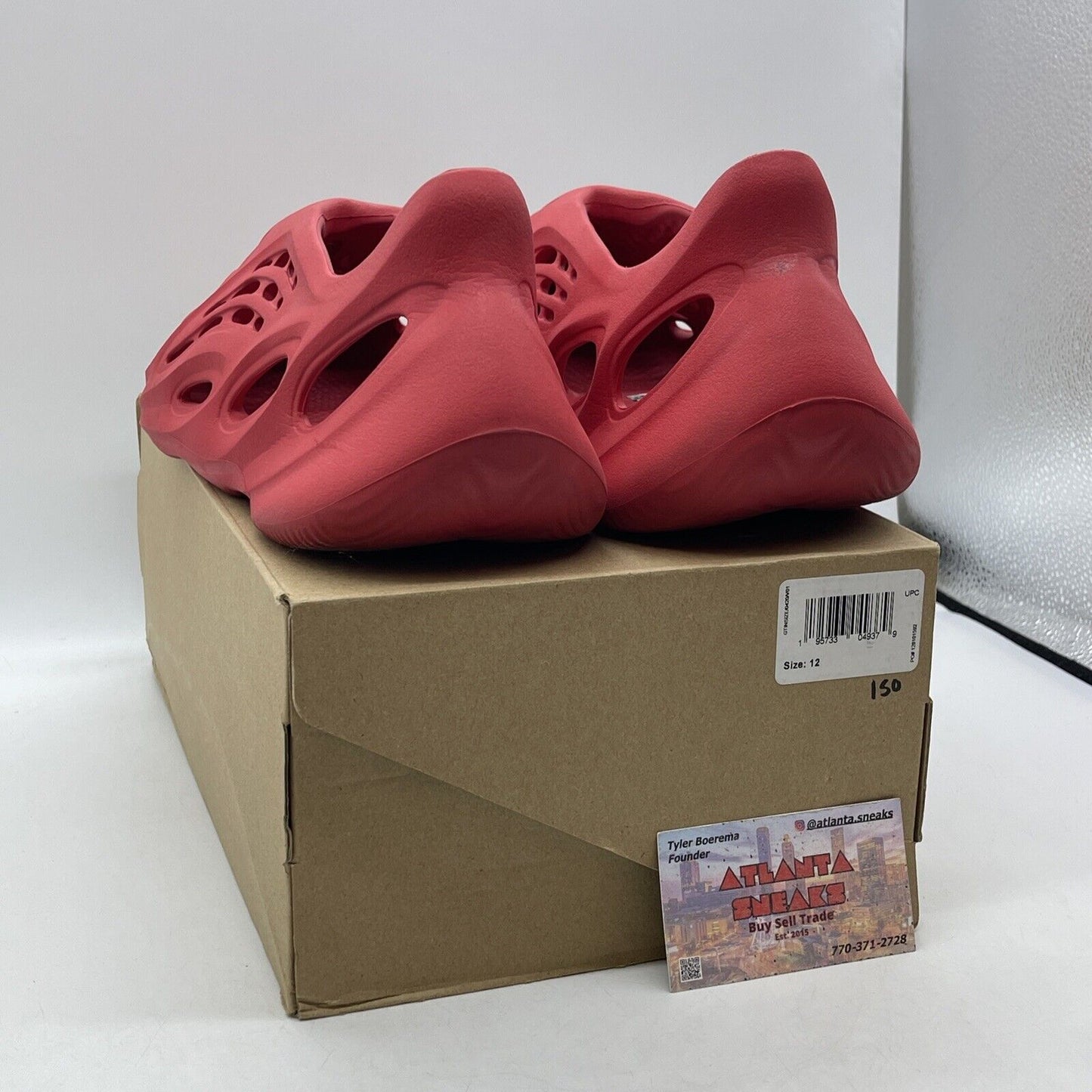 Size 12 - adidas Yeezy Foam Runner Vermillion Red Leather (GW3355)