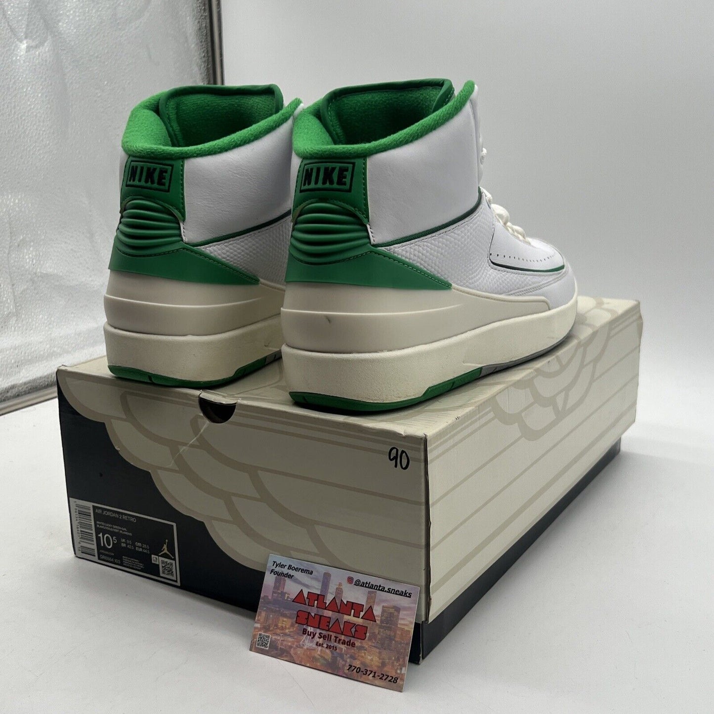 Size 10.5 - Jordan 2 Retro Lucky Green White Leather (DR8884-103)