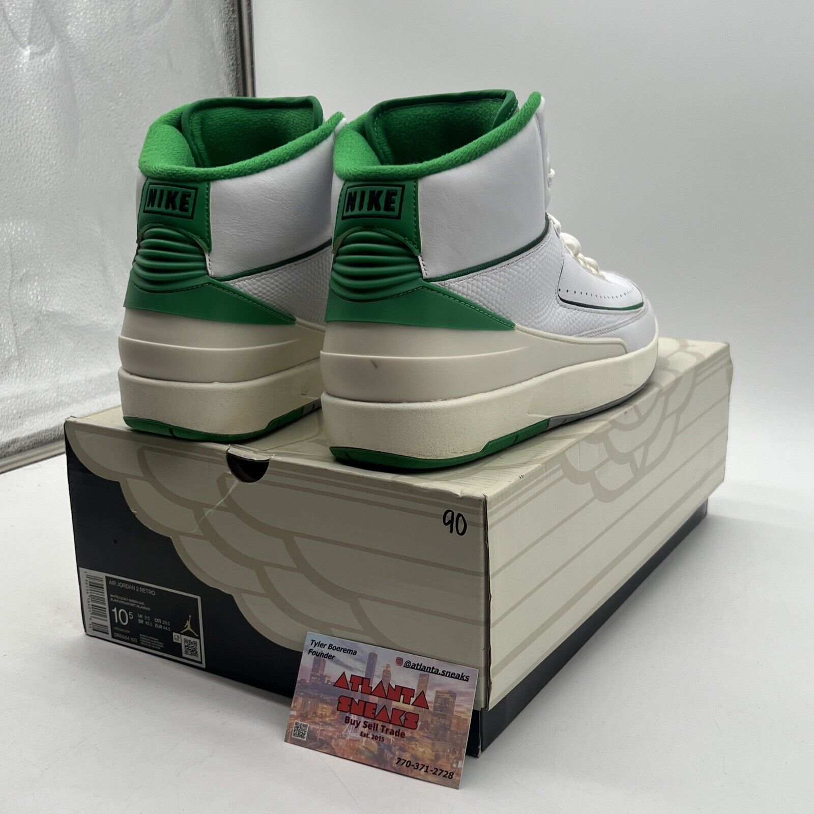 Size 10.5 - Jordan 2 Retro Lucky Green White Leather (DR8884-103)