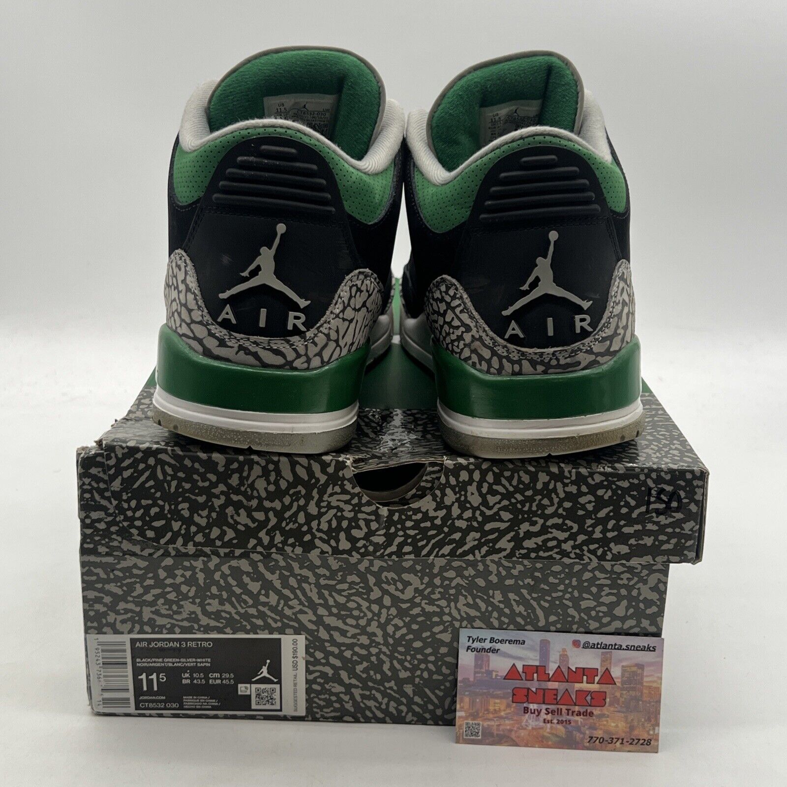 Size 11.5 - Air Jordan 3 Retro Mid Pine Green (CT8532-030)