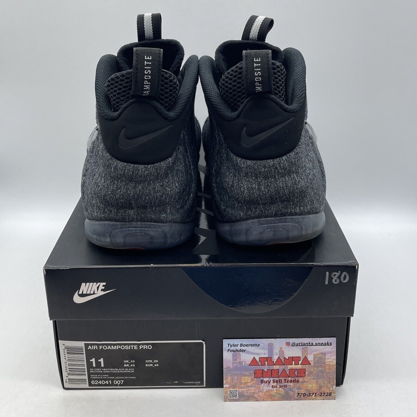 Size 11 - Nike Air Foamposite Pro Wool Fleece Grey Black Suede (624041-007)