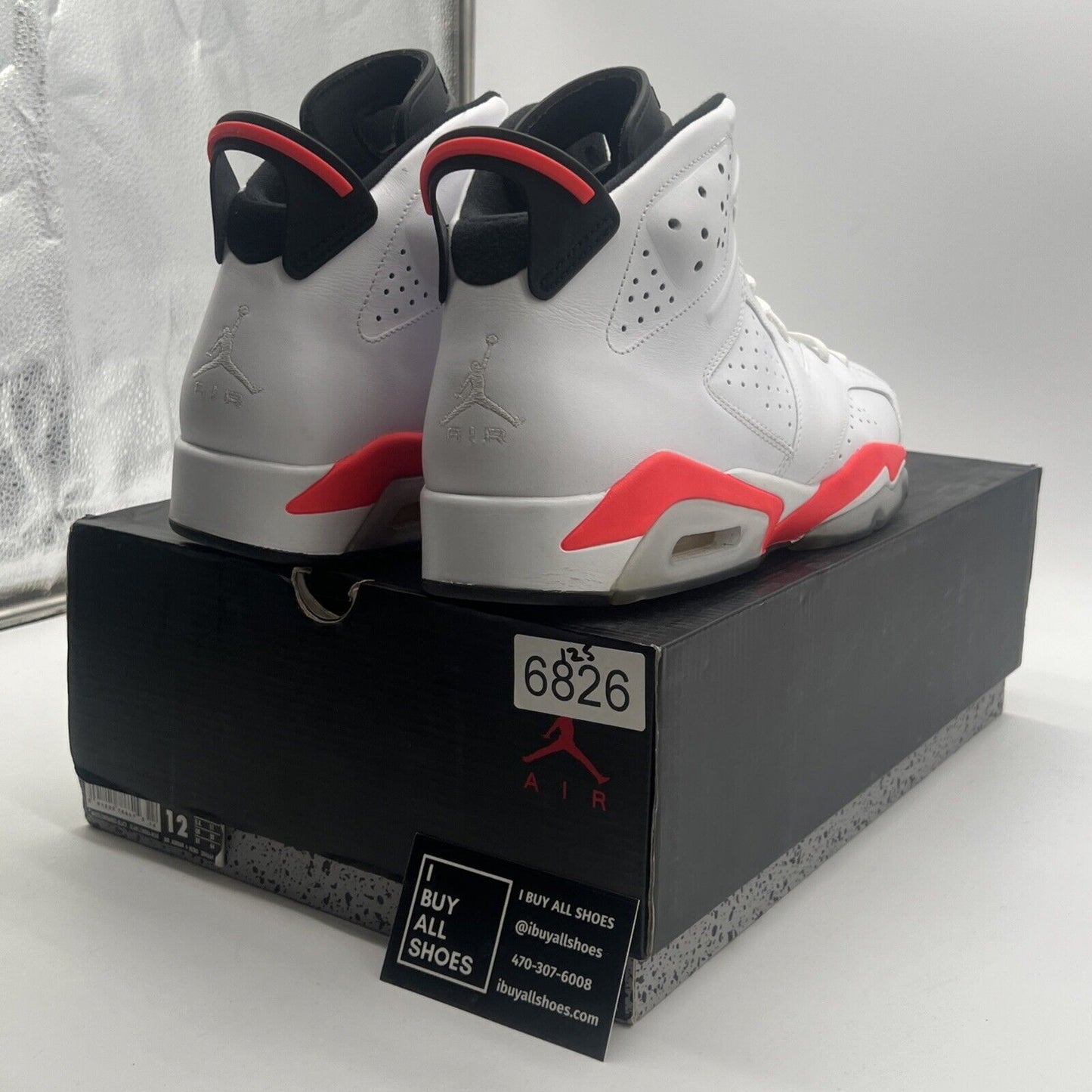 Size 12 - Air Jordan 6 Retro 2014 White Infrared (384664-123)