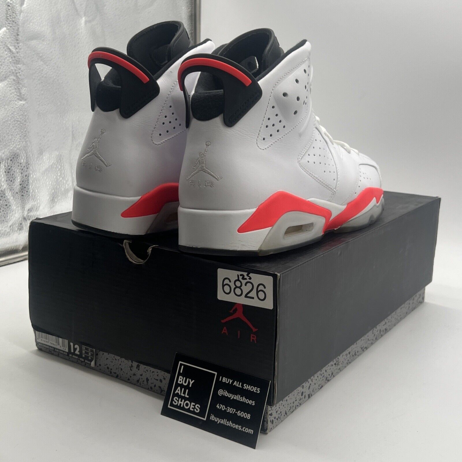 Size 12 - Air Jordan 6 Retro 2014 White Infrared (384664-123)