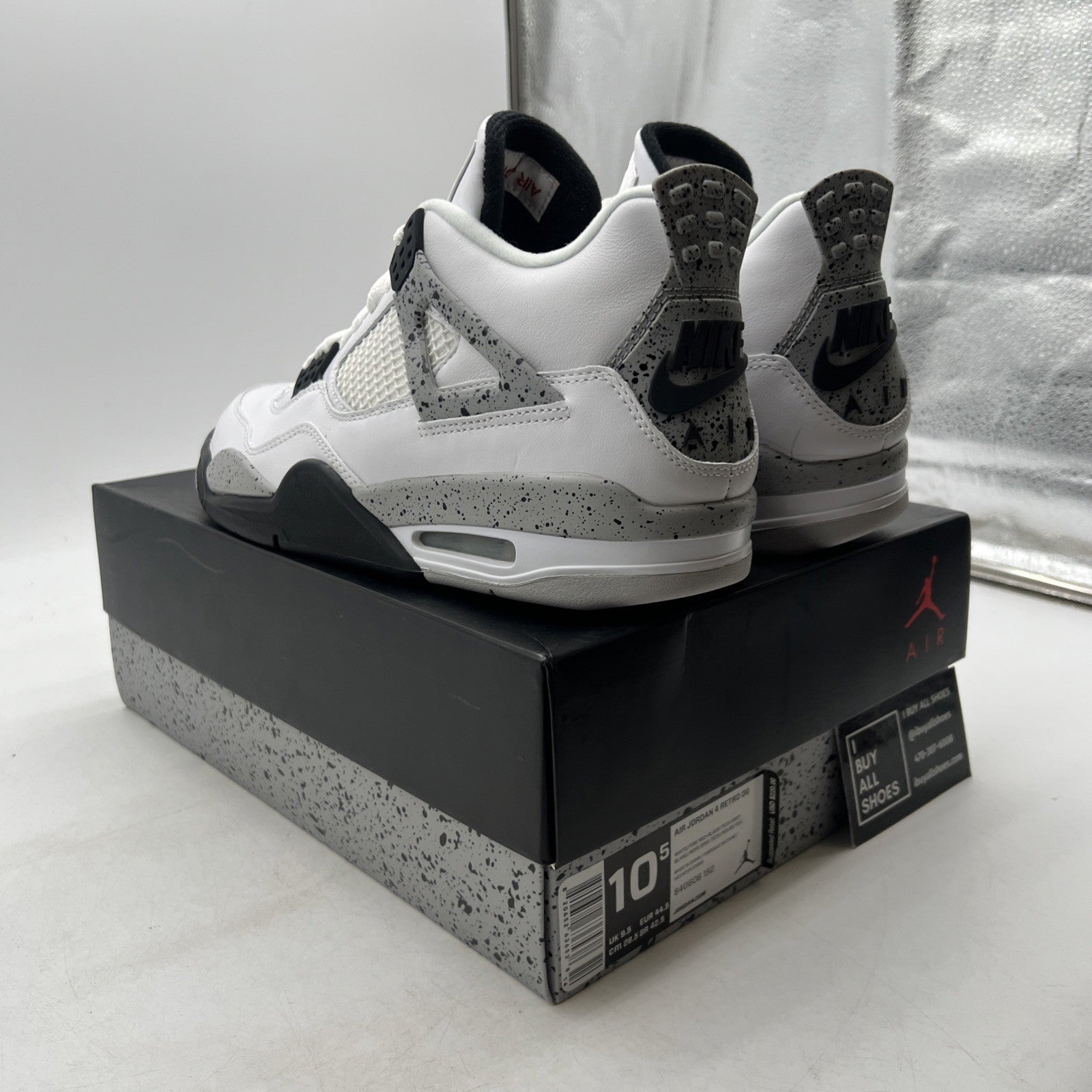 Size 10.5 - Air Jordan 4 Retro OG Mid White Cement (840606-192)