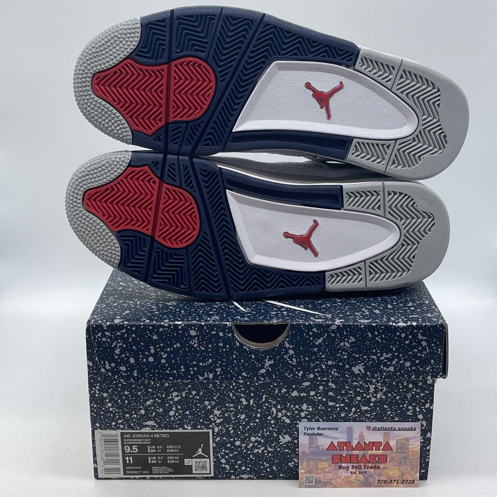 Size 9.5 - Jordan 4 Retro Mid Midnight Navy White Grey Leather (DH6927-140)