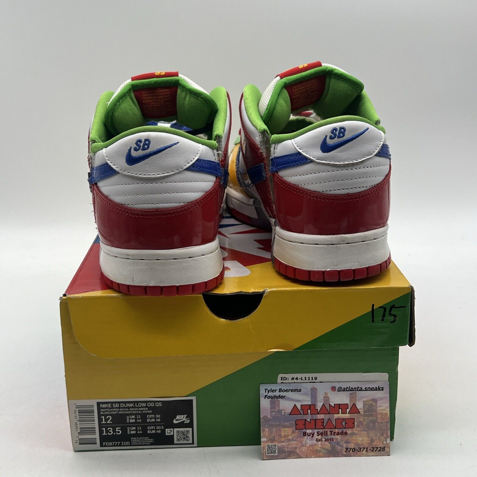 Size 12 - Nike Dunk Low SB Sandy Bodecker Yellow Leathe Red Green (FD8777-100)