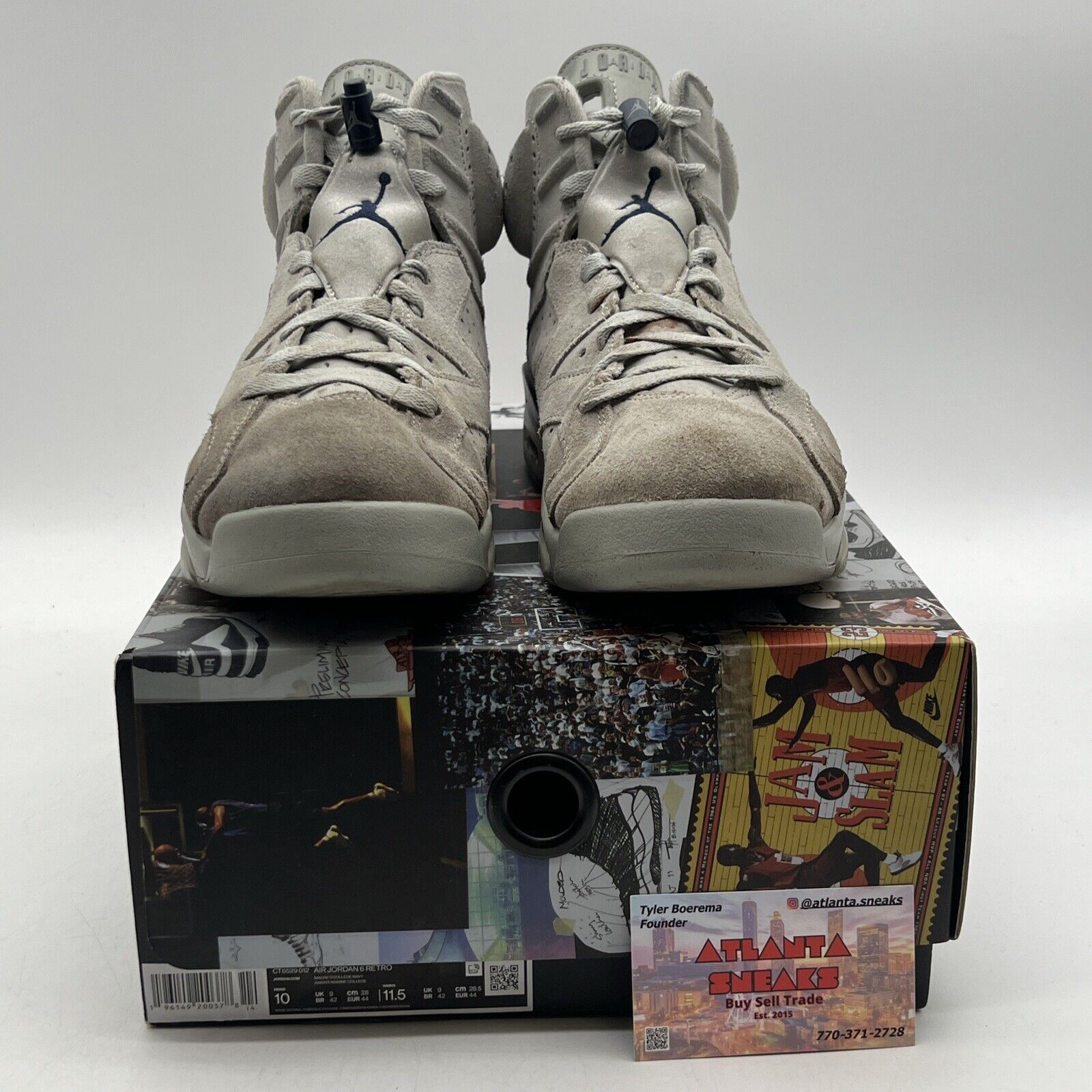 Size 10 - Jordan 6 Retro Mid Georgetown Grey Navy Suede (CT8529-012)