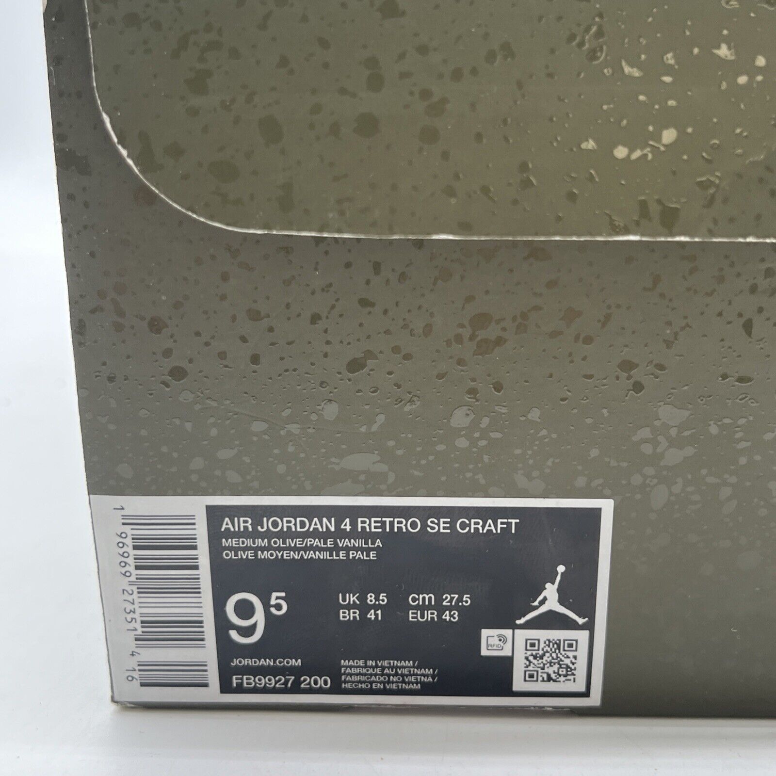 Size 9.5 - Air Jordan 4 SE Retro Low Craft - Olive (FB9927-200)