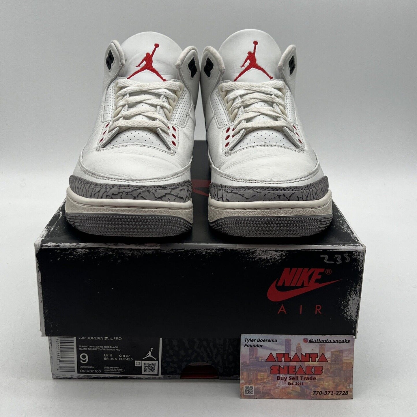 Size 9 - Jordan 3 Retro Mid White Cement Reimagined Grey Leather (DN3707-100)