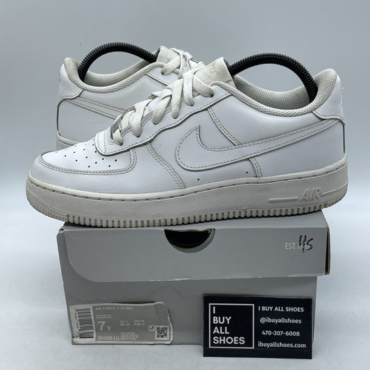 Size 7Y (GS) - Nike Air Force 1 LE Low Triple White (DH2920-111)