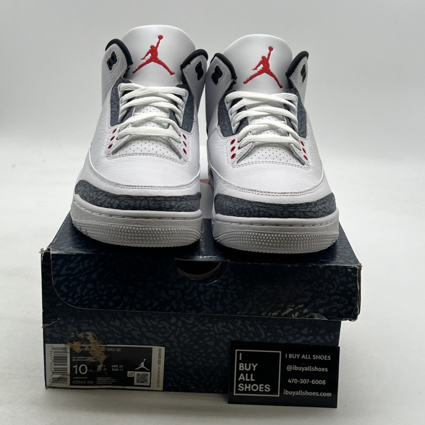 Size 10 - Air Jordan 3 Retro Denim SE Fire Red 2020 (CZ6431-100)