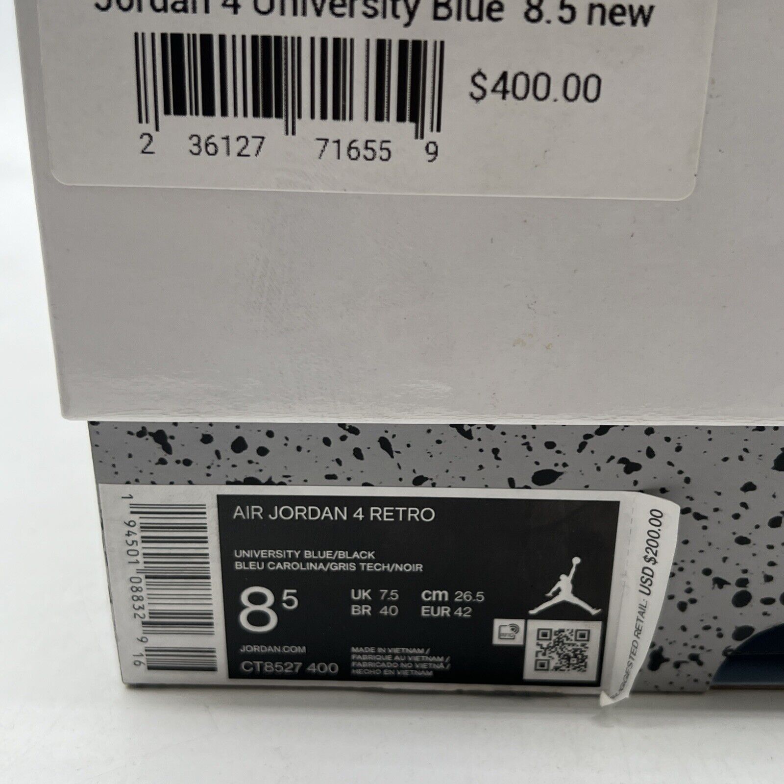 Size 8.5 - Air Jordan 4 Retro Mid University Blue (CT8527-400)