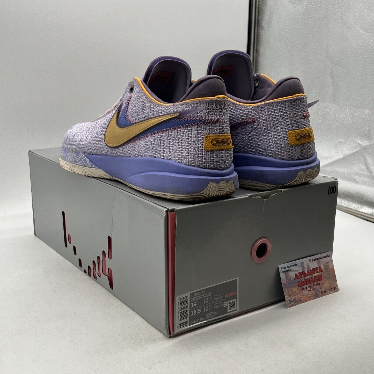 Size 14 - Nike LeBron 20 Low Purple And Gold (DJ5423-500)