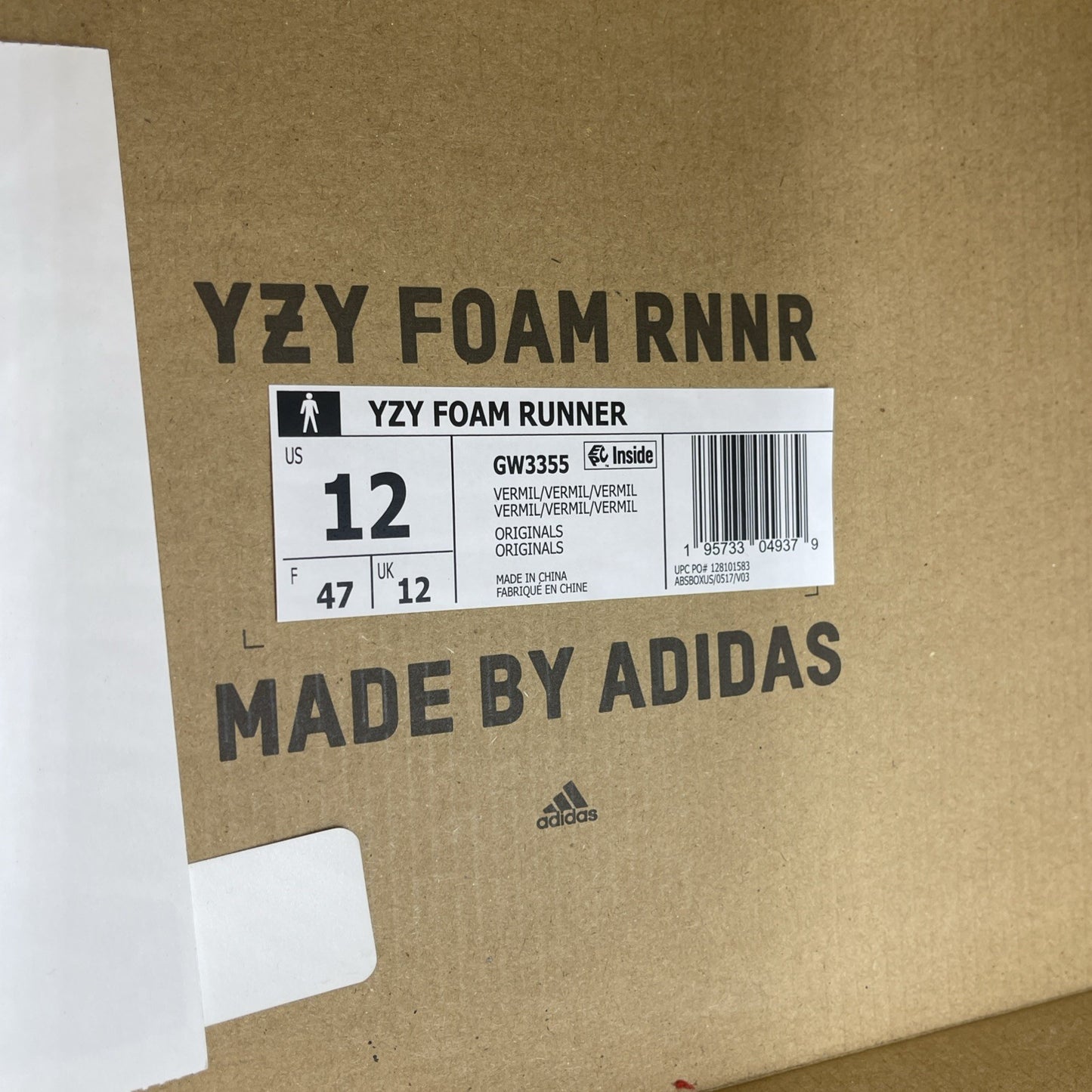 Size 12 - adidas Yeezy Foam Runner Vermillion (GW3355)