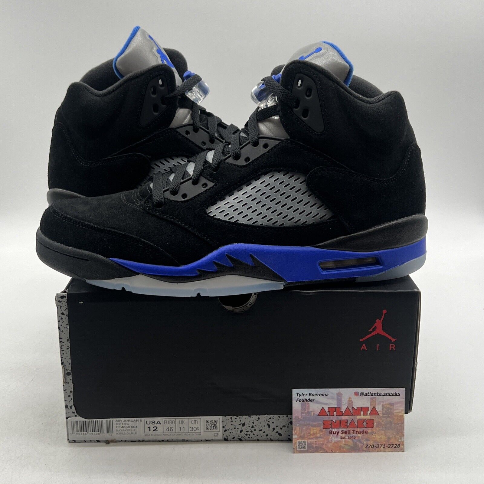 Size 12 - Jordan 5 Retro Mid Racer Blue Black Icey Suede (CT4838-004)