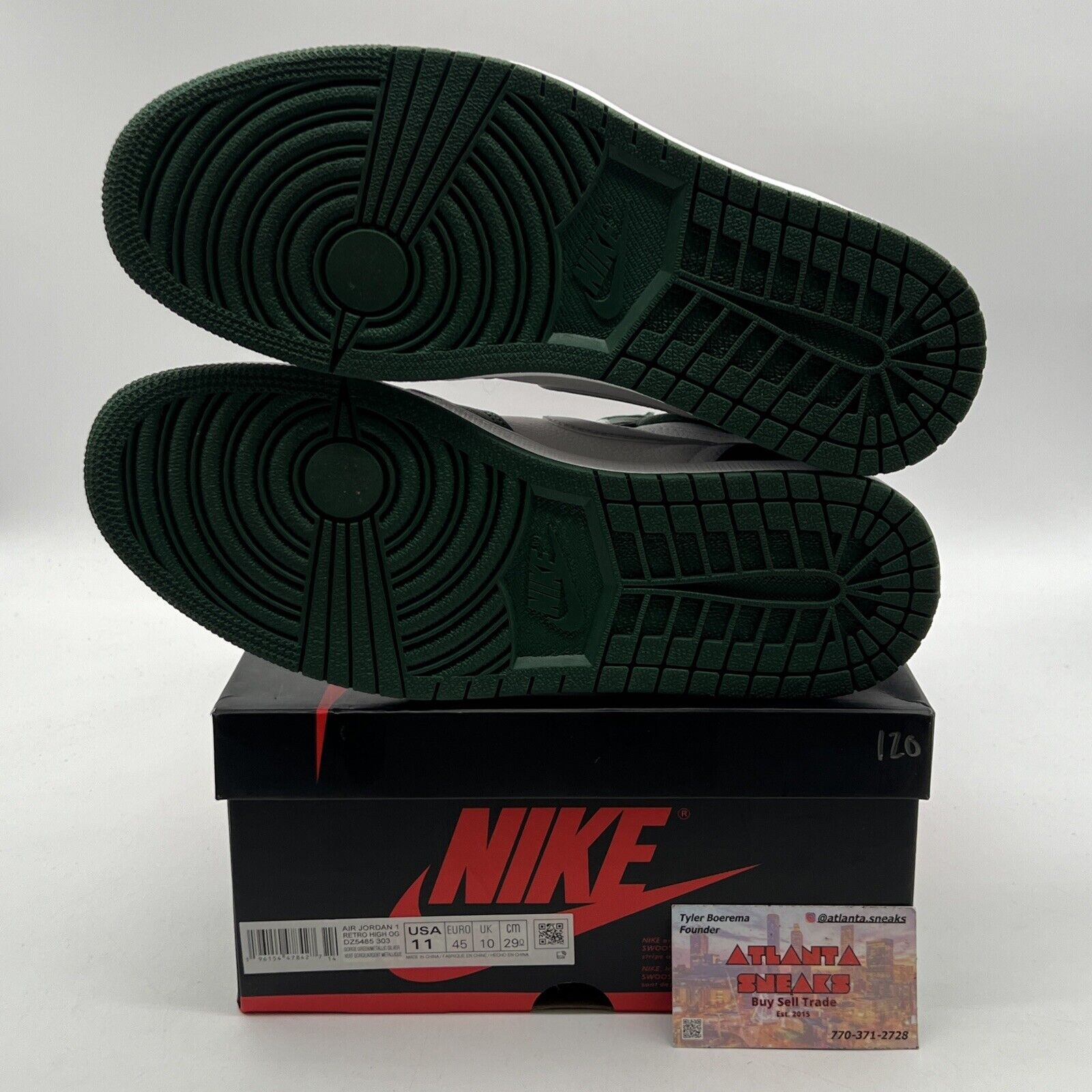 Size 11 - Jordan 1 Retro OG High Gorge Green White Leather Silver (DZ5485-303)