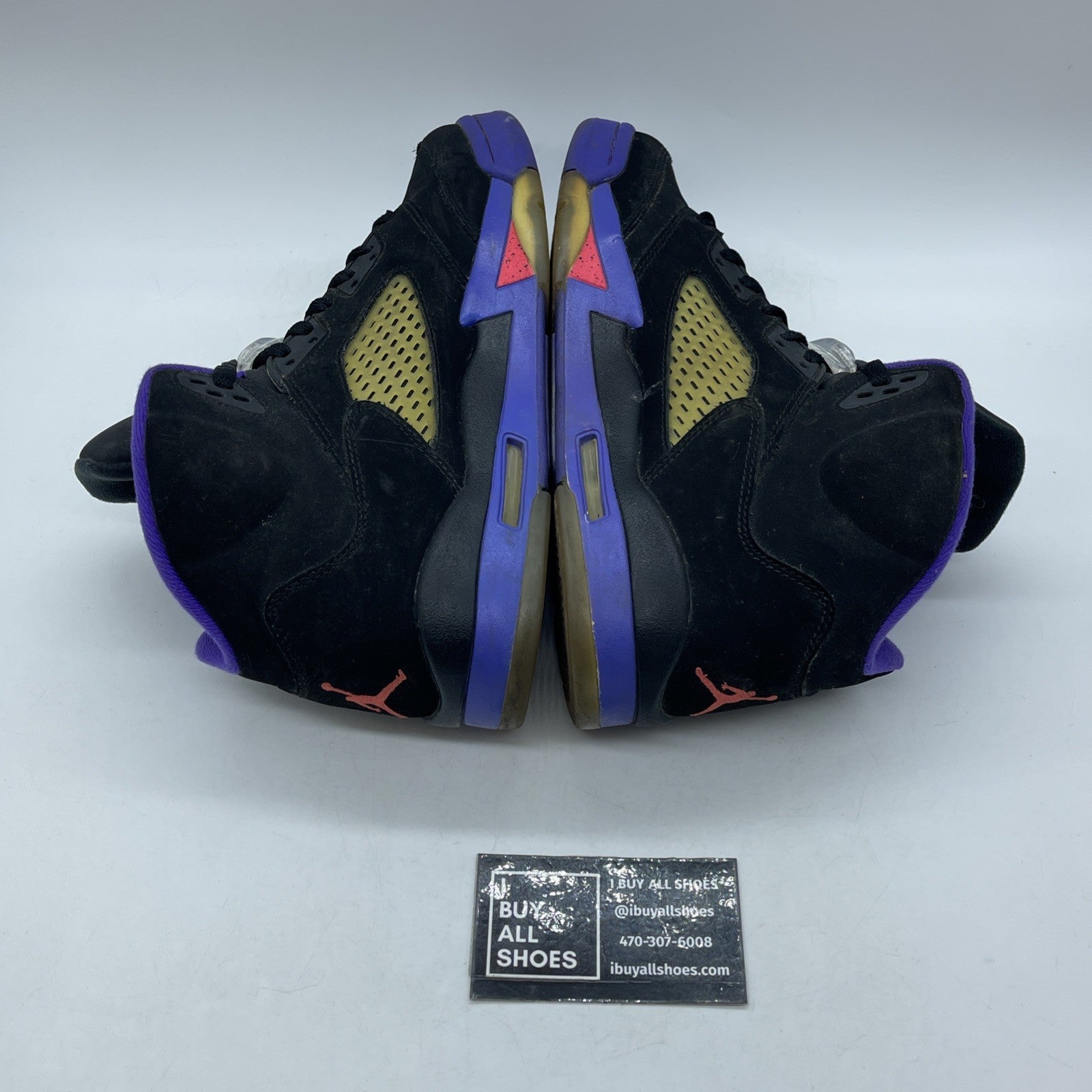 Size 9Y (GS) - Jordan 5 Retro Mid Raptors Black Purple Suede (440892-017)
