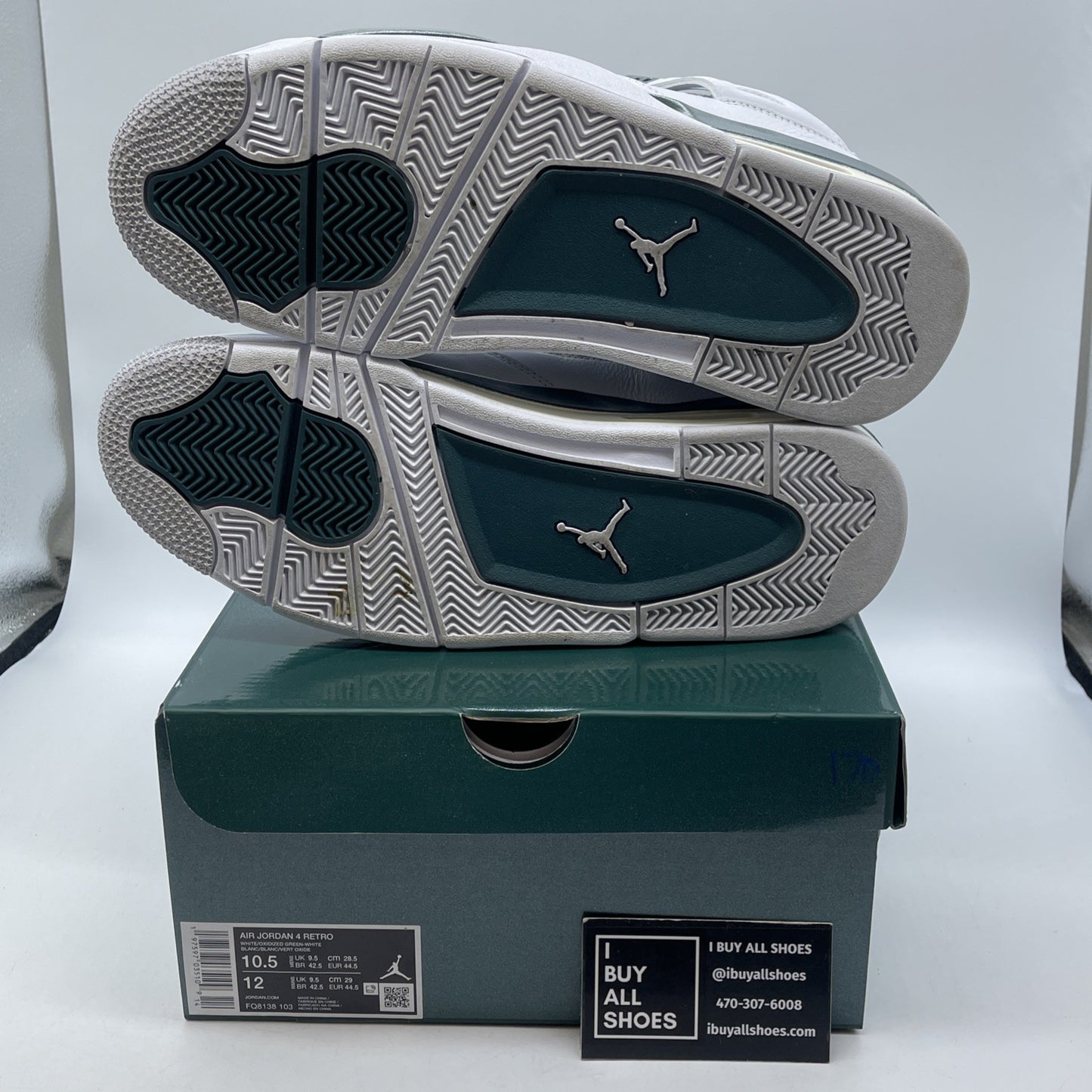 Size 10.5 - Air Jordan 4 Retro Oxidized Green White Leather (FQ8138-103)