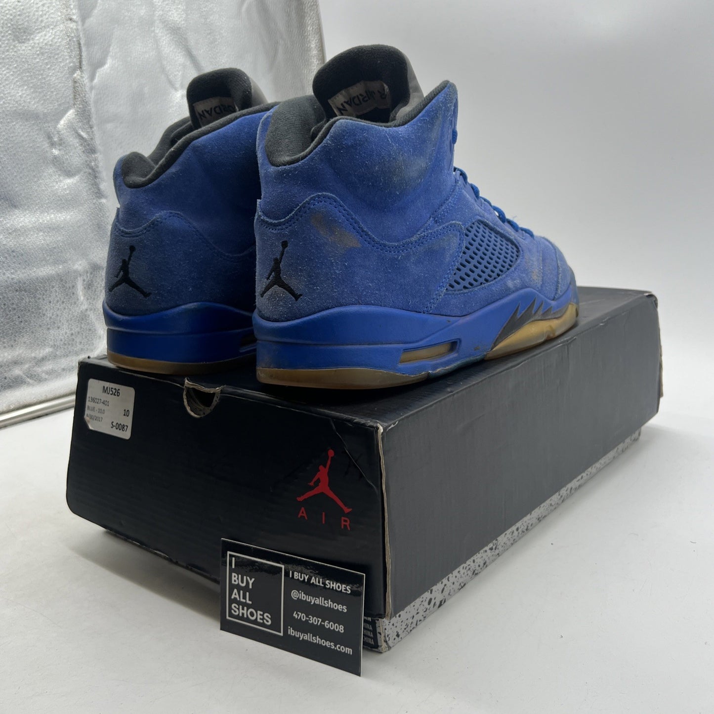 Size 10 - Air Jordan 5 Retro Blue Suede (136027-401)