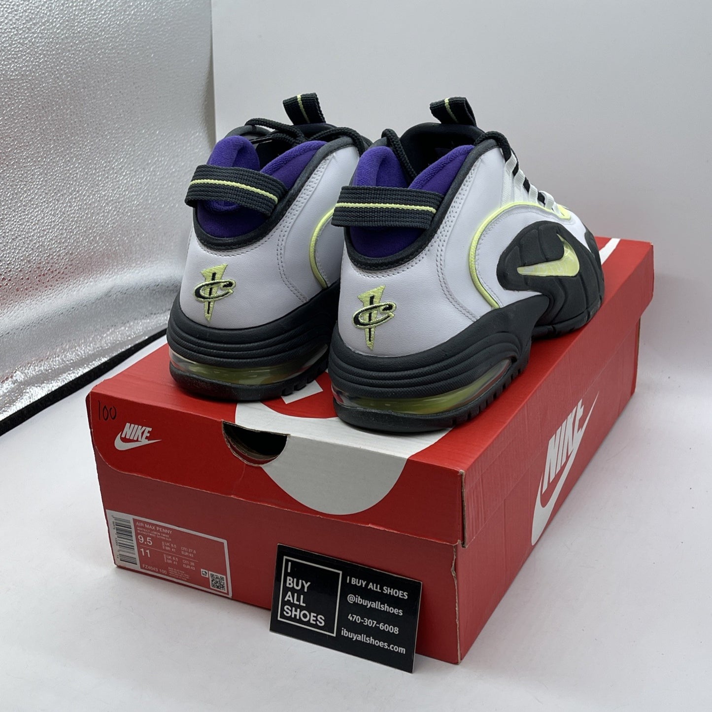 Size 9.5 - Nike Air Max Penny 1 Penny Story White Purple Leather (FZ4043-100)