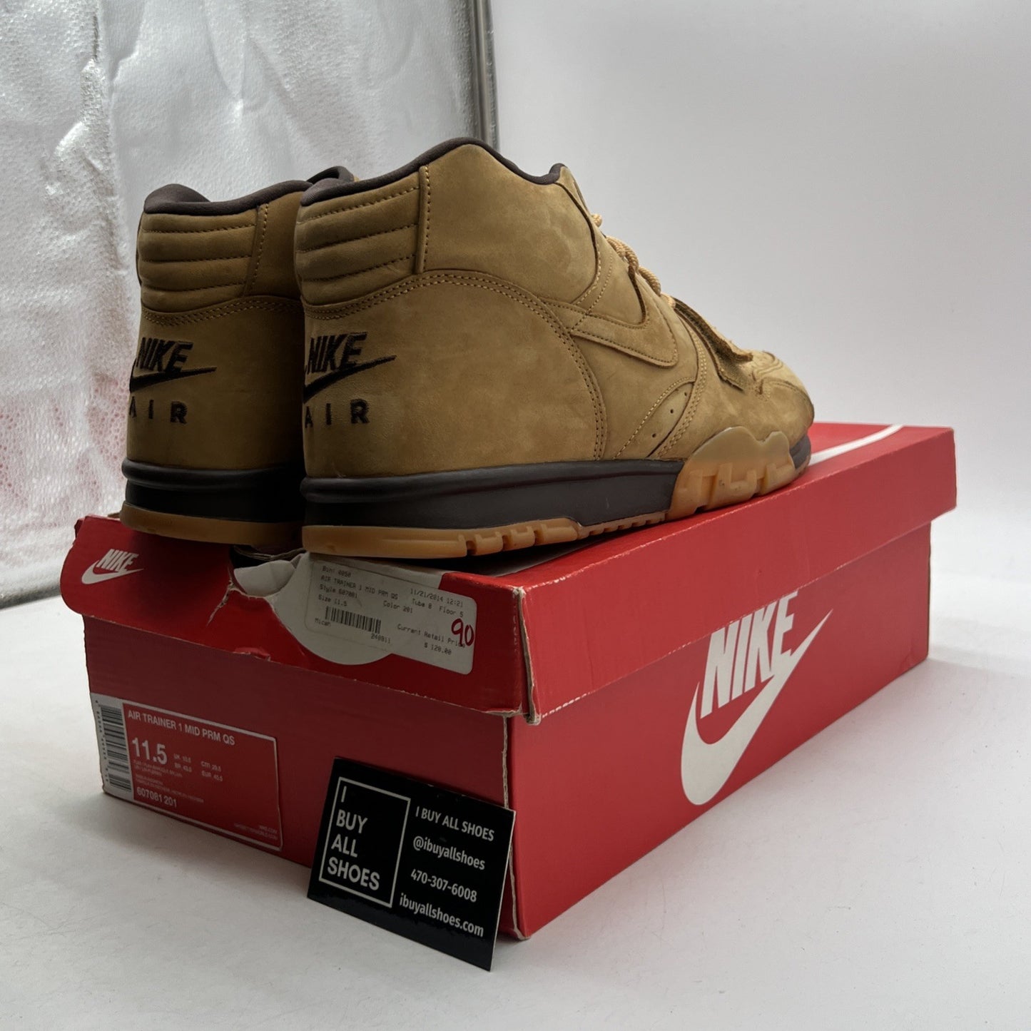 Size 11.5 - Nike Air Trainer 1 Prm Qs Mid Flax (607081-201)