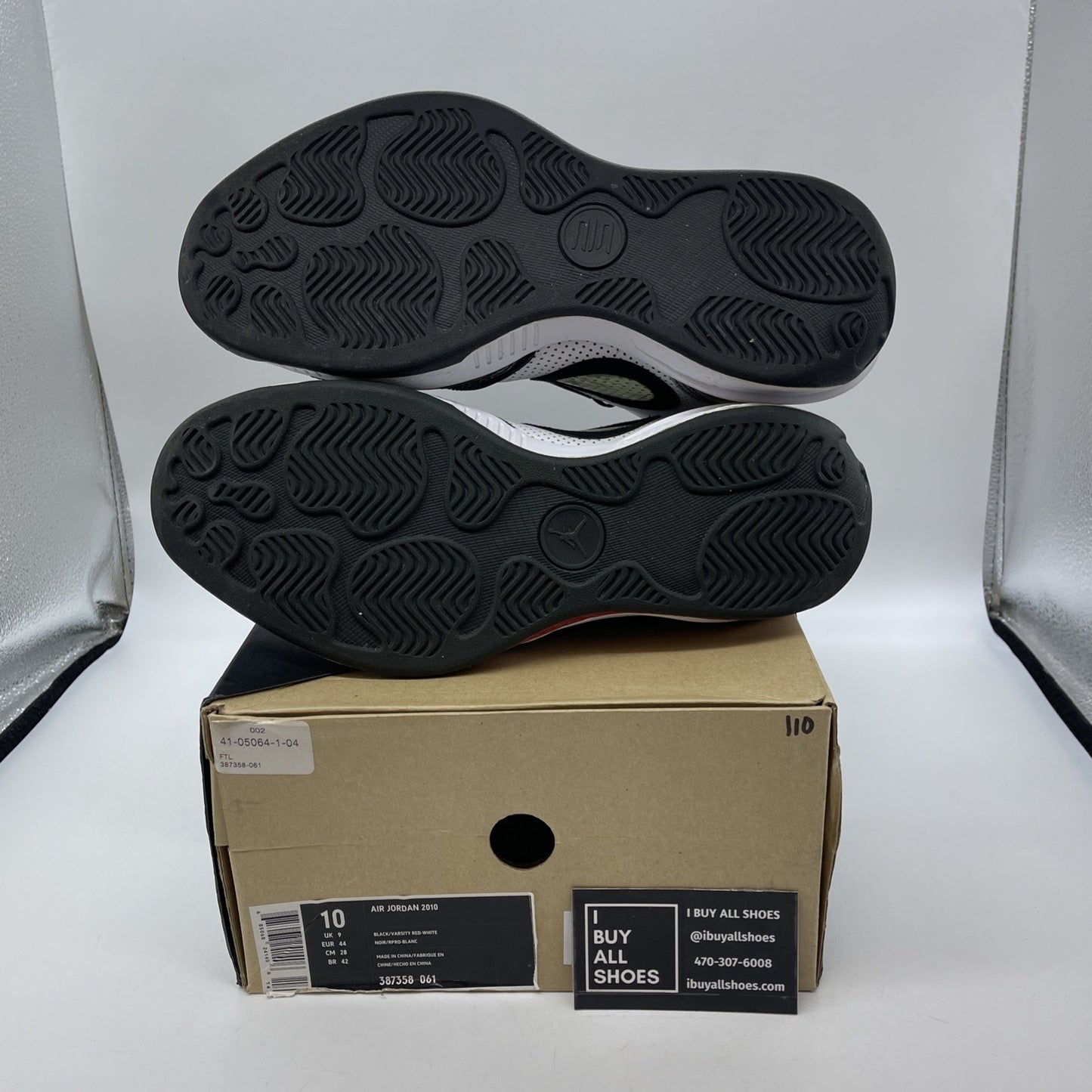 Size 10 - Air Jordan 2010 Black Varsity Red Suede Leather (387358-061)