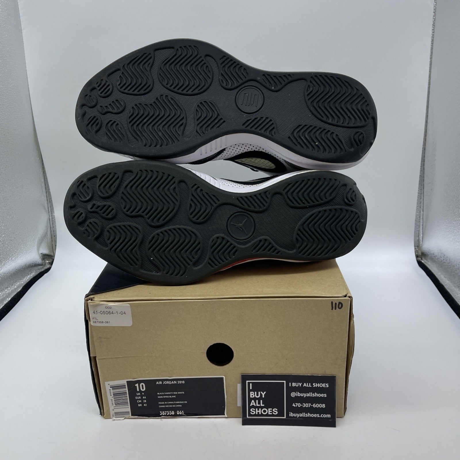Size 10 - Air Jordan 2010 Black Varsity Red Suede Leather (387358-061)